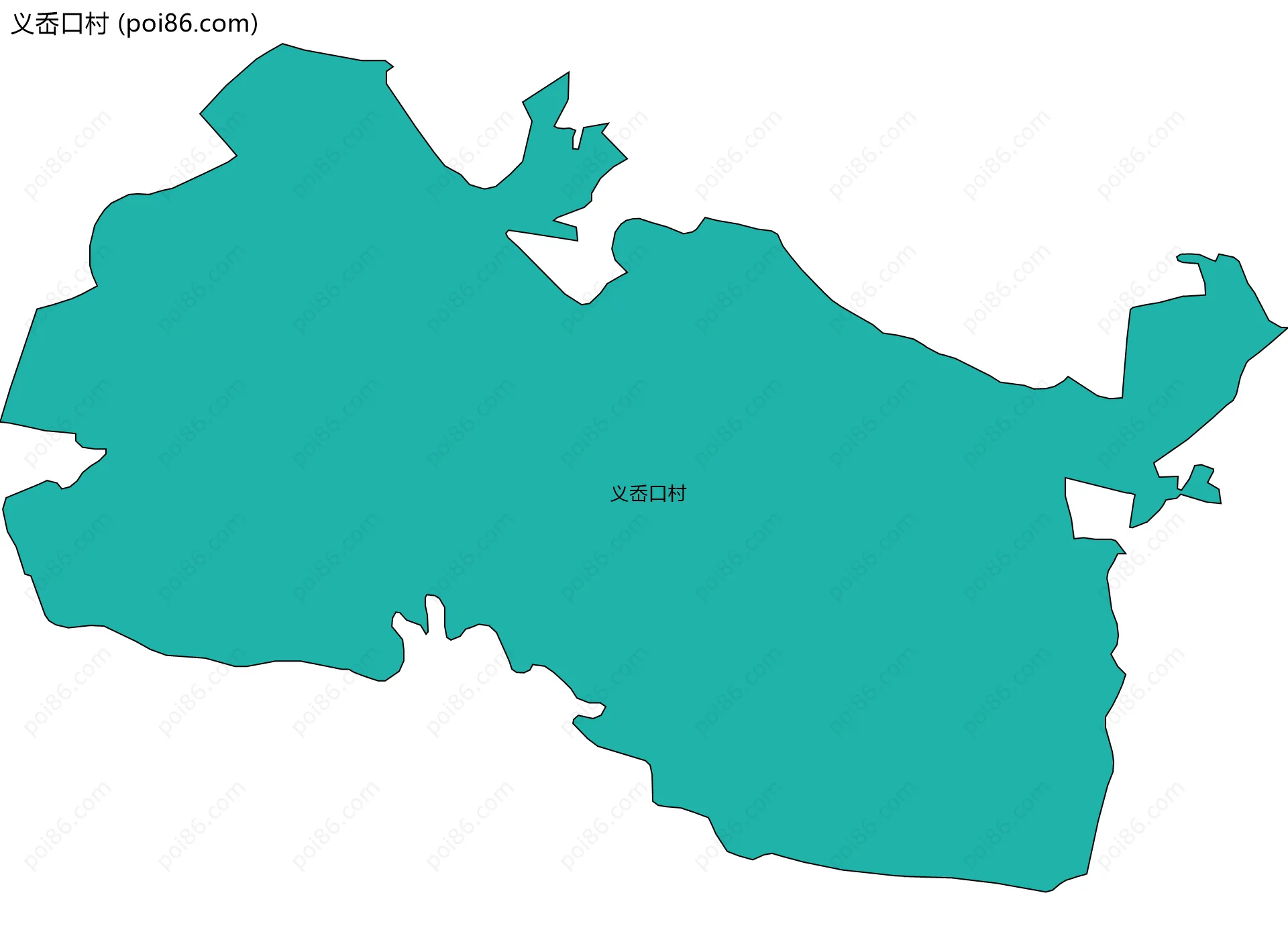 义岙口村边界地图