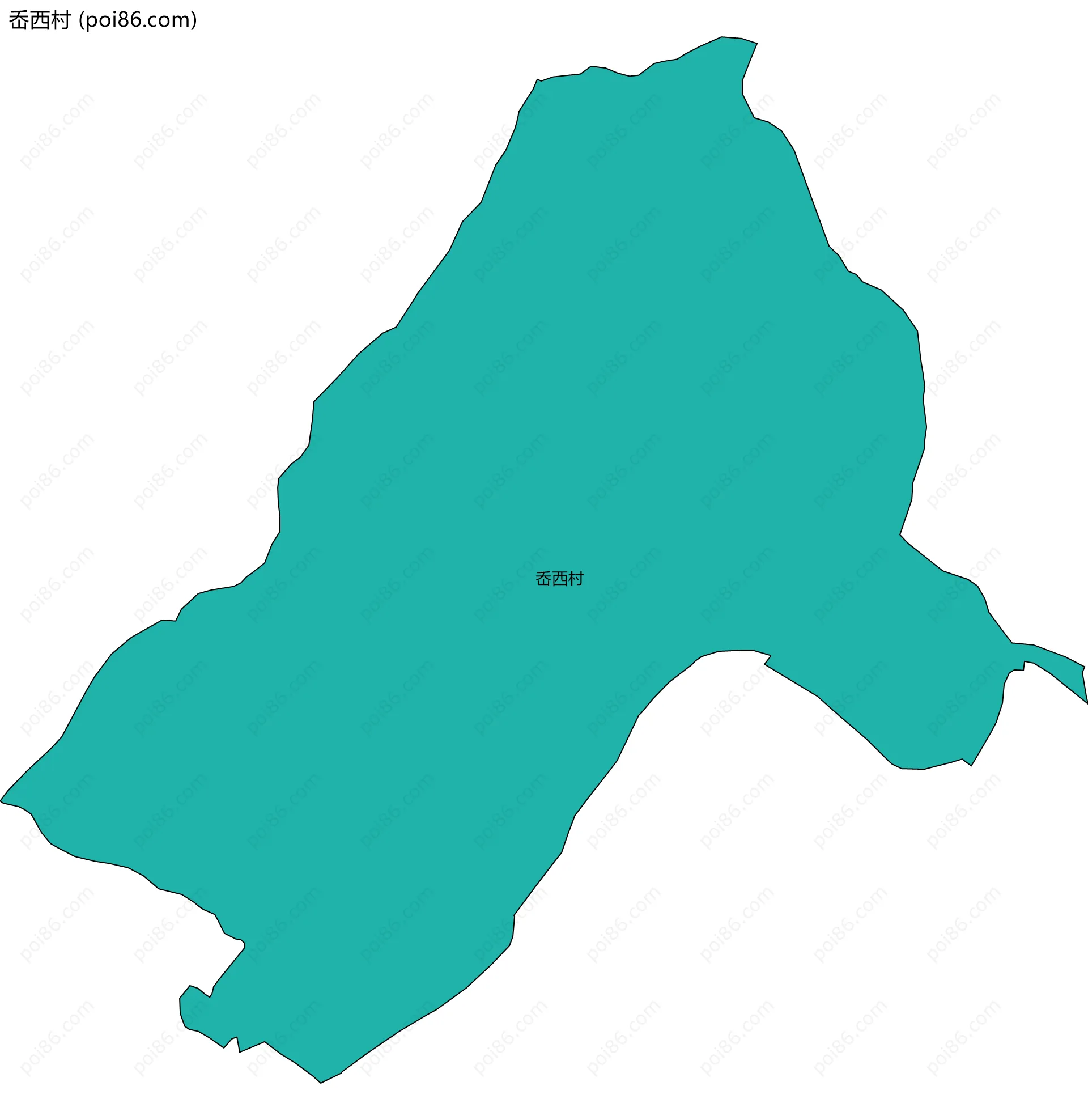 岙西村边界地图