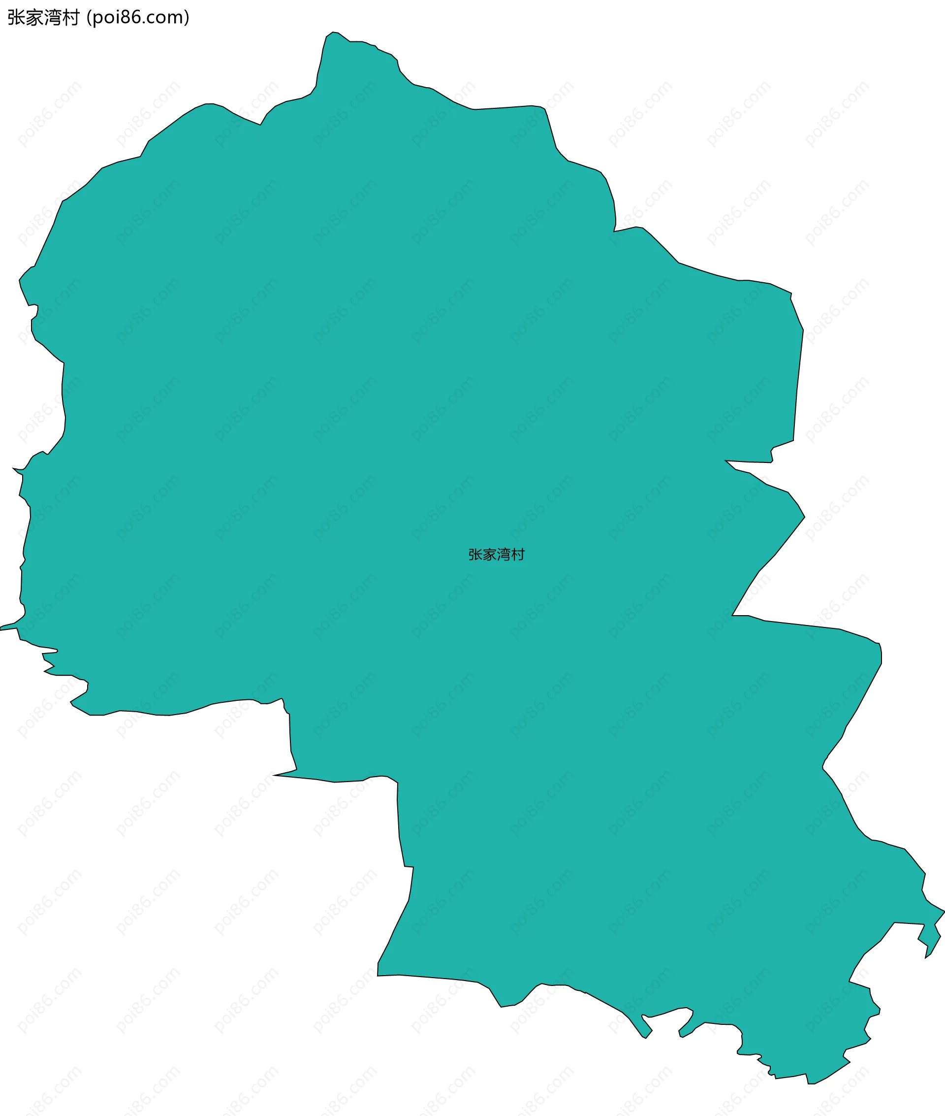 张家湾村边界地图