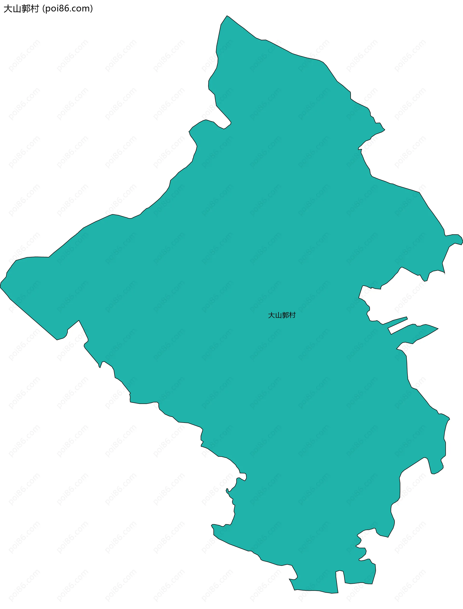 大山郭村边界地图