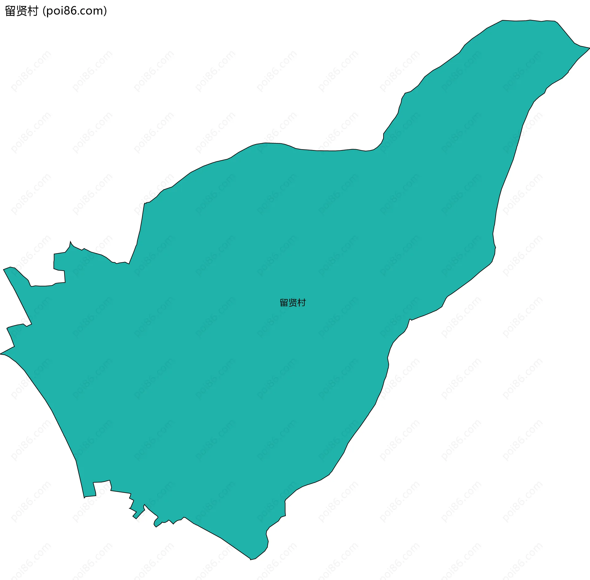 留贤村边界地图