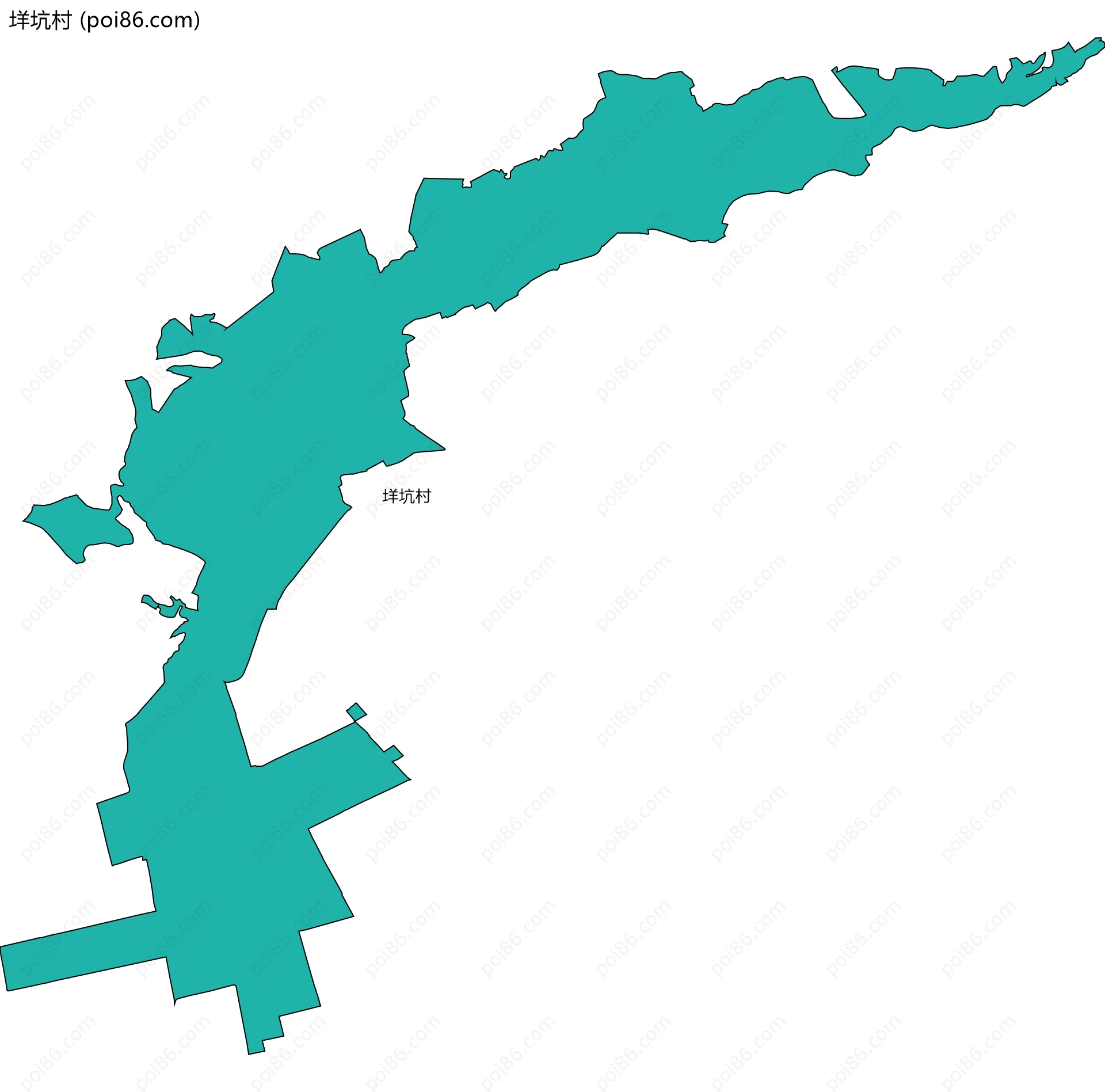 垟坑村边界地图