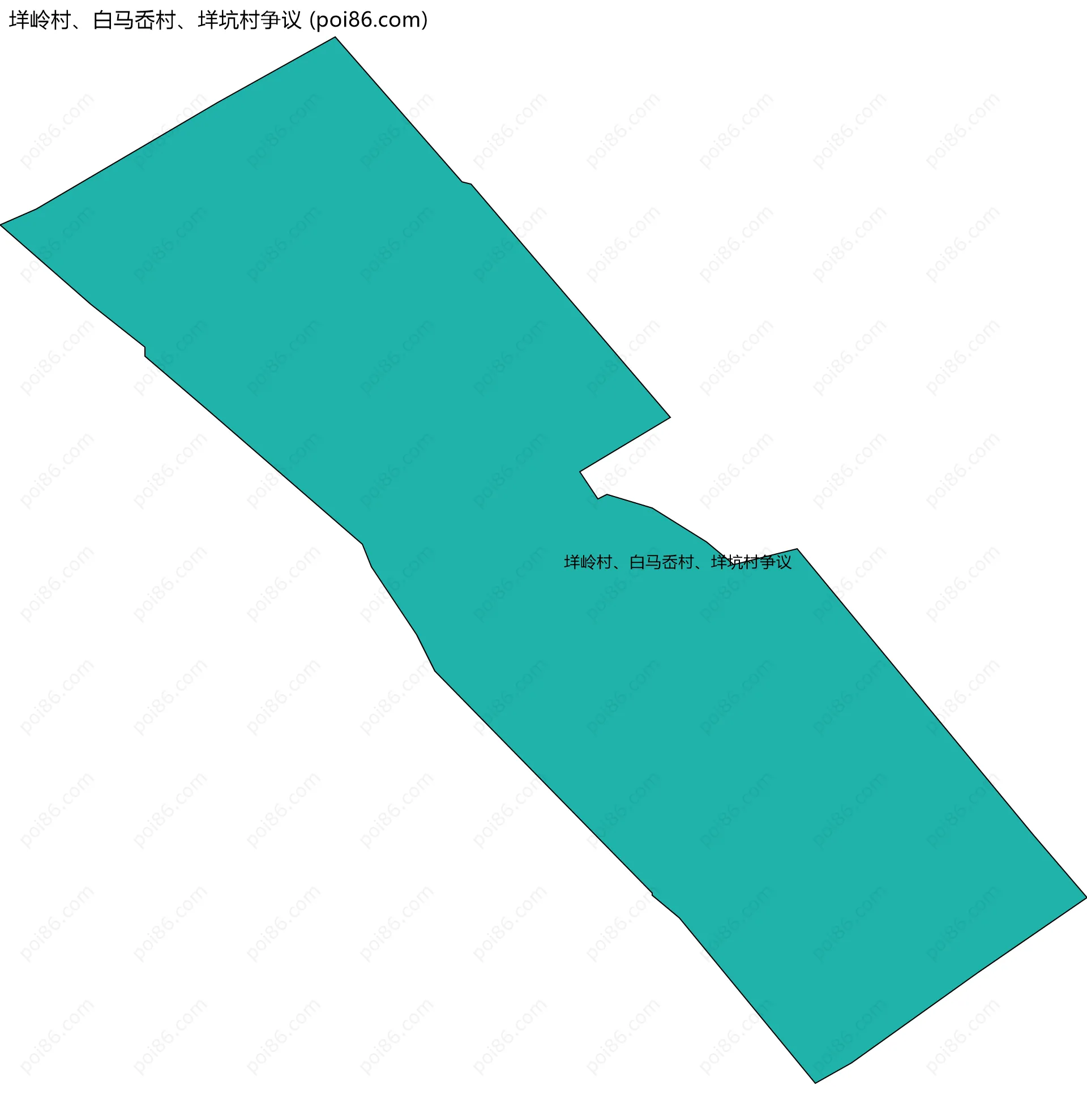 垟岭村、白马岙村、垟坑村争议边界地图