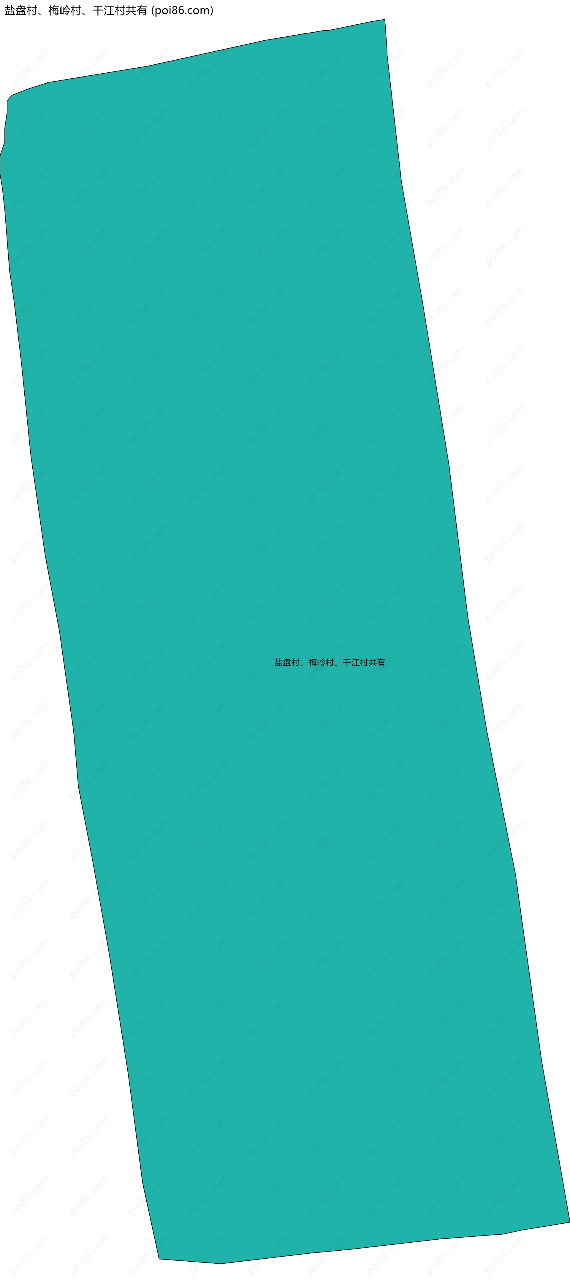 盐盘村、梅岭村、干江村共有边界地图