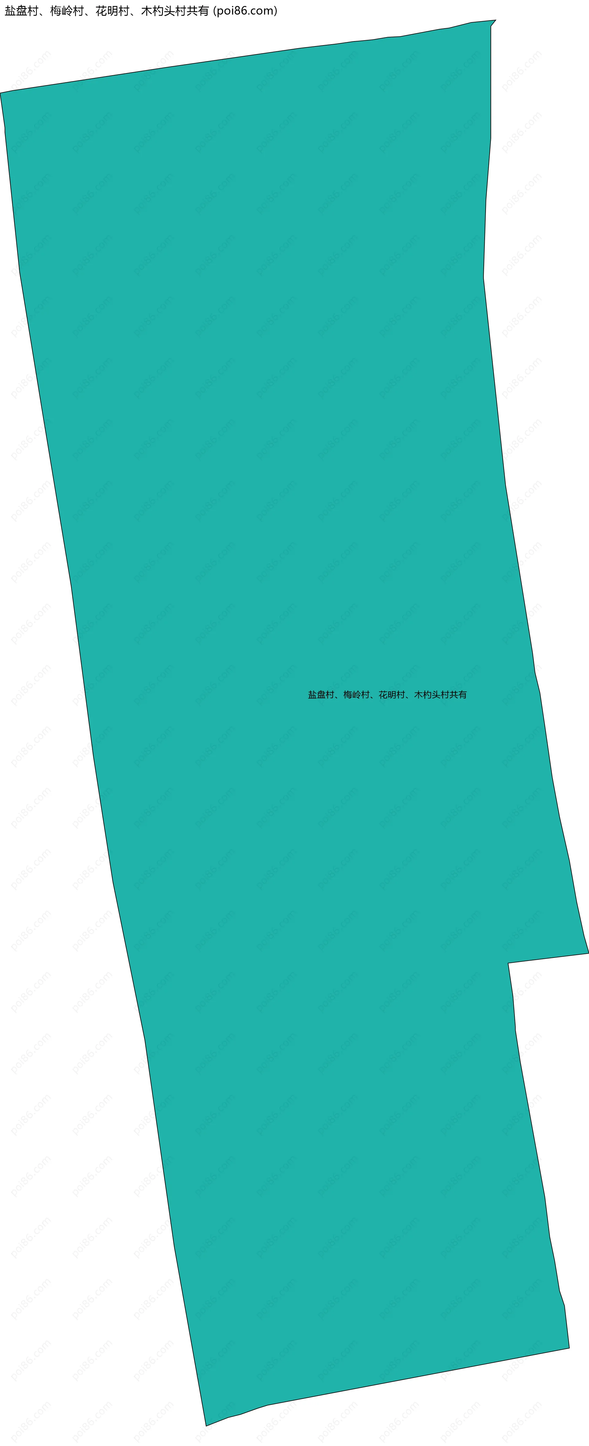 盐盘村、梅岭村、花明村、木杓头村共有边界地图