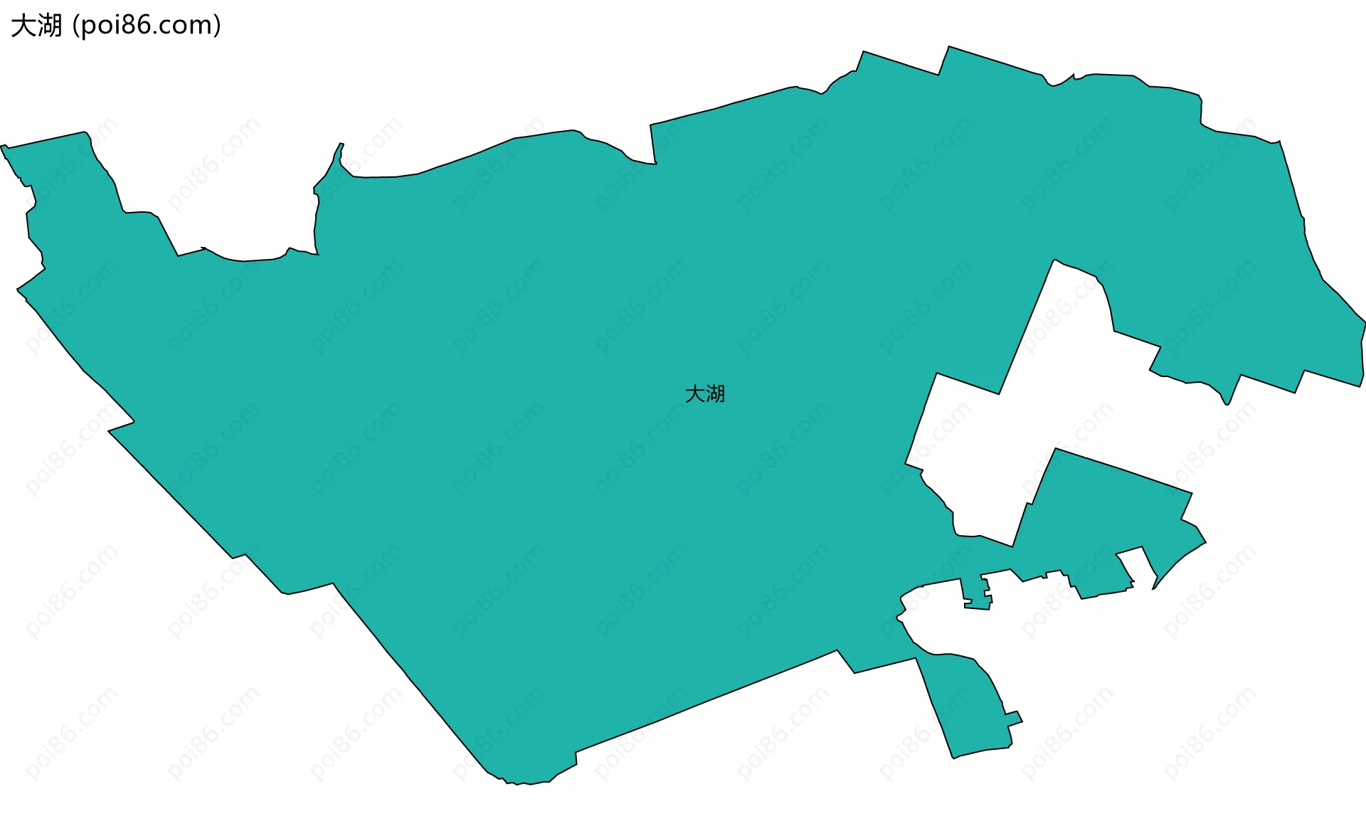 大湖边界地图