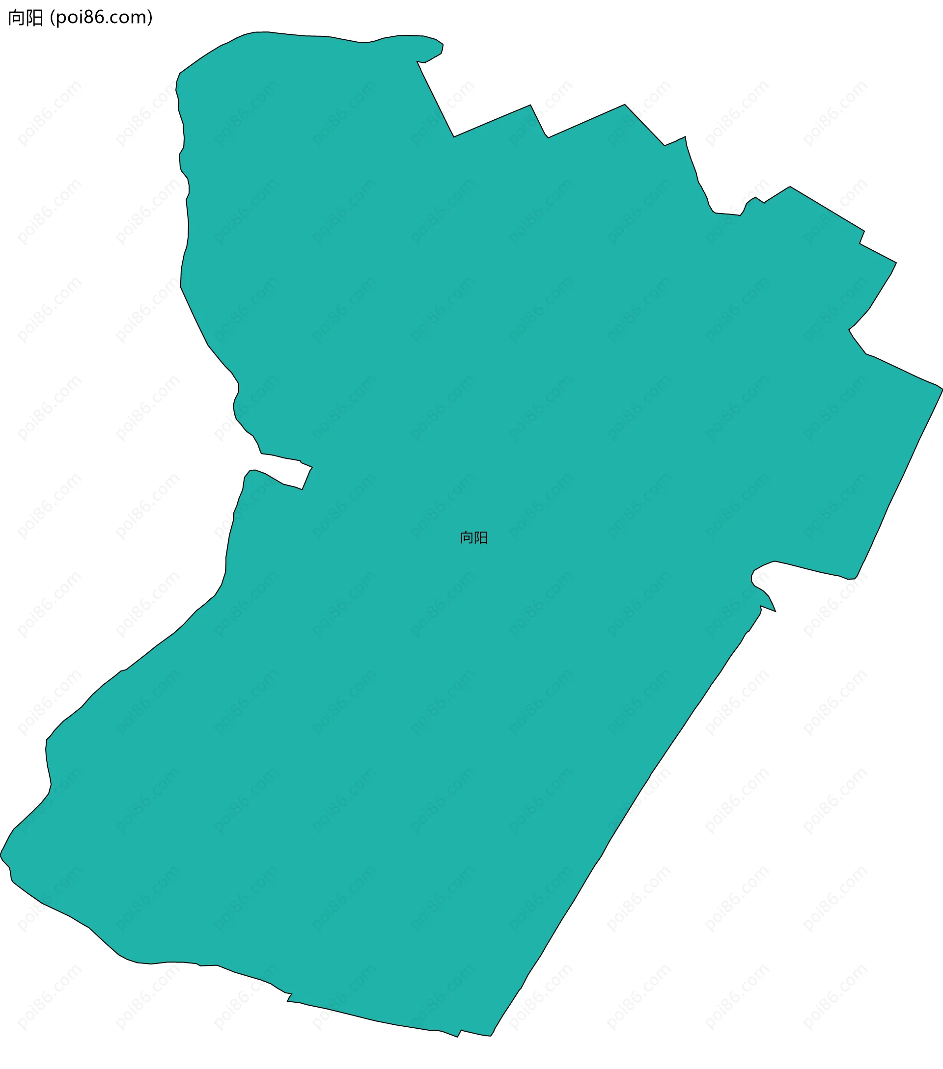 向阳边界地图
