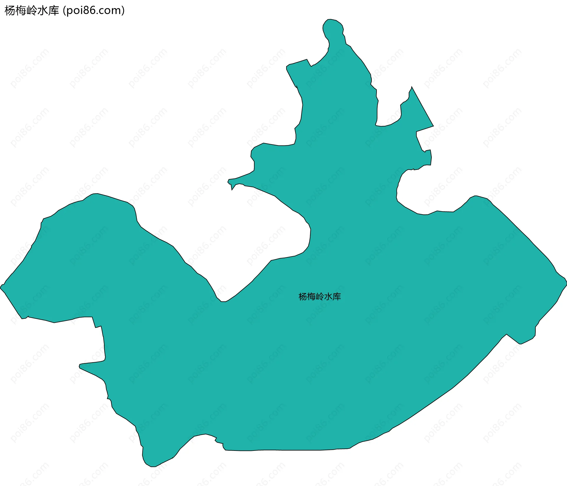 杨梅岭水库边界地图