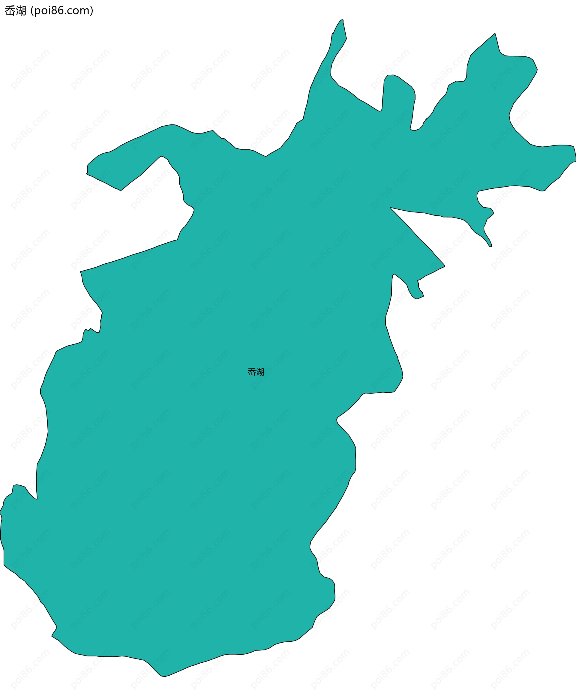 岙湖边界地图