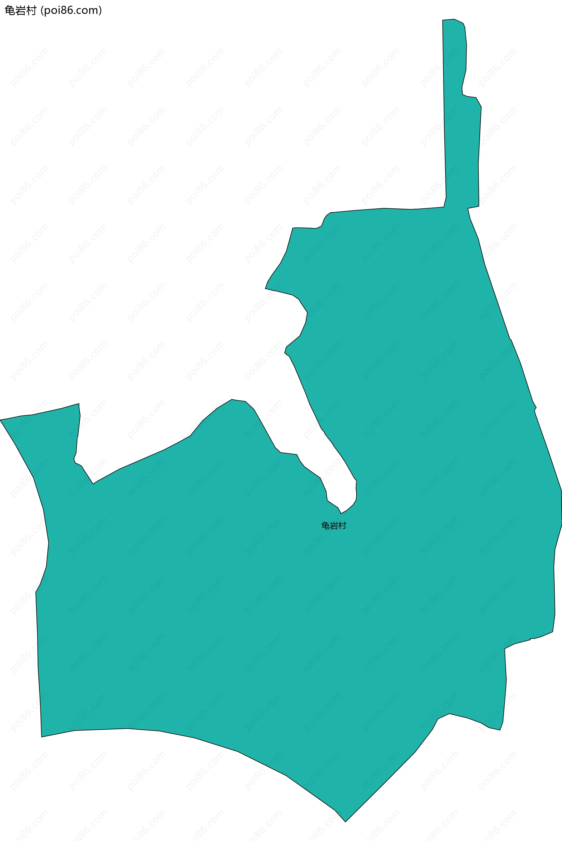龟岩村边界地图