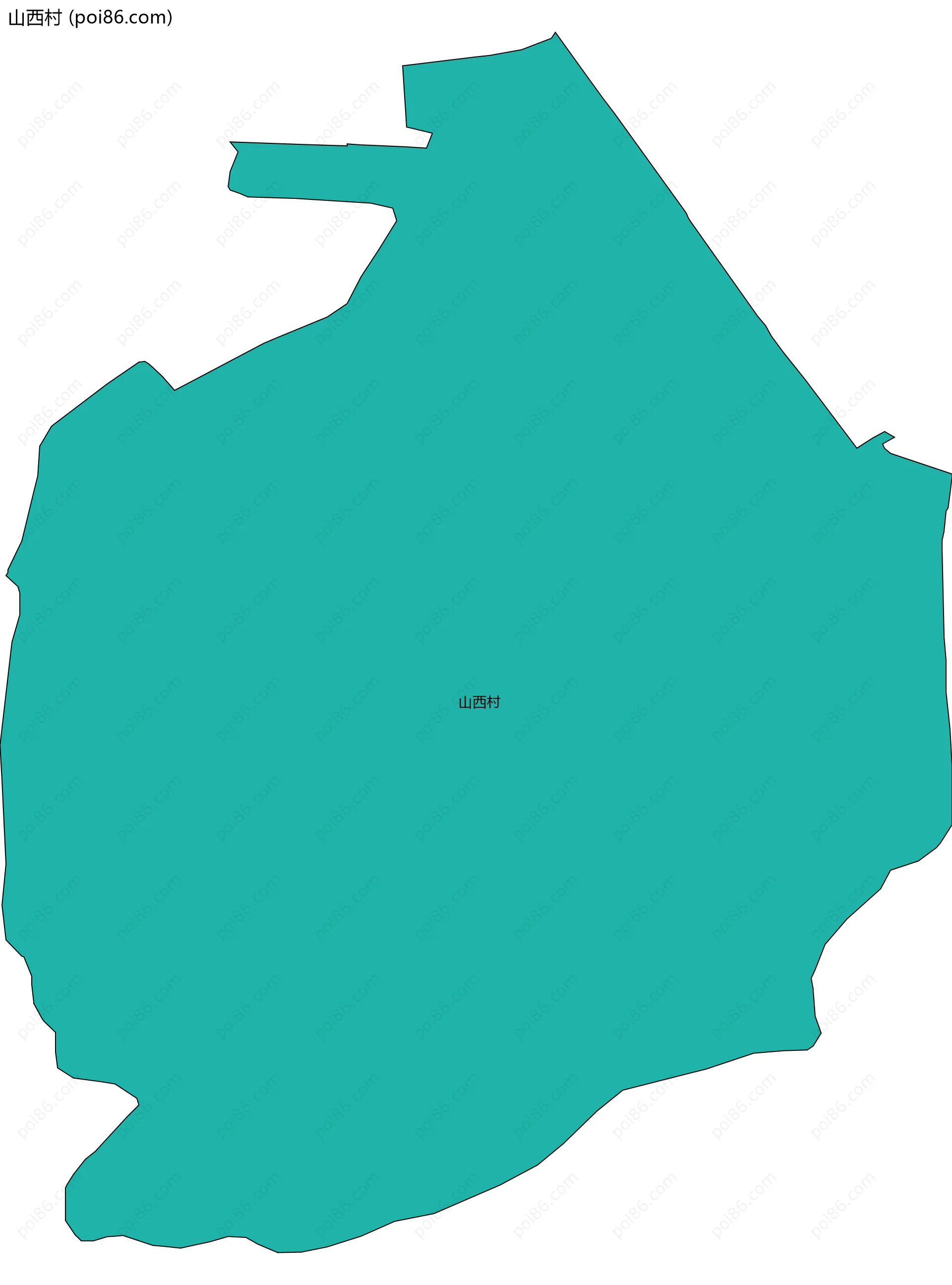 山西村边界地图