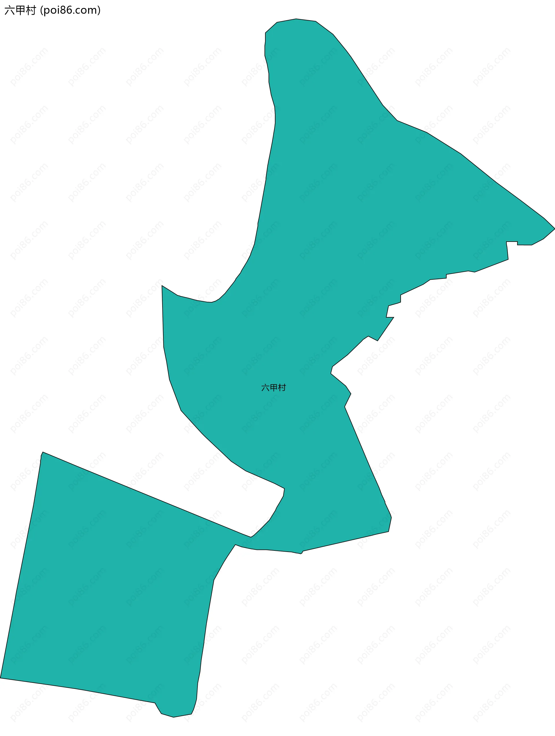 六甲村边界地图