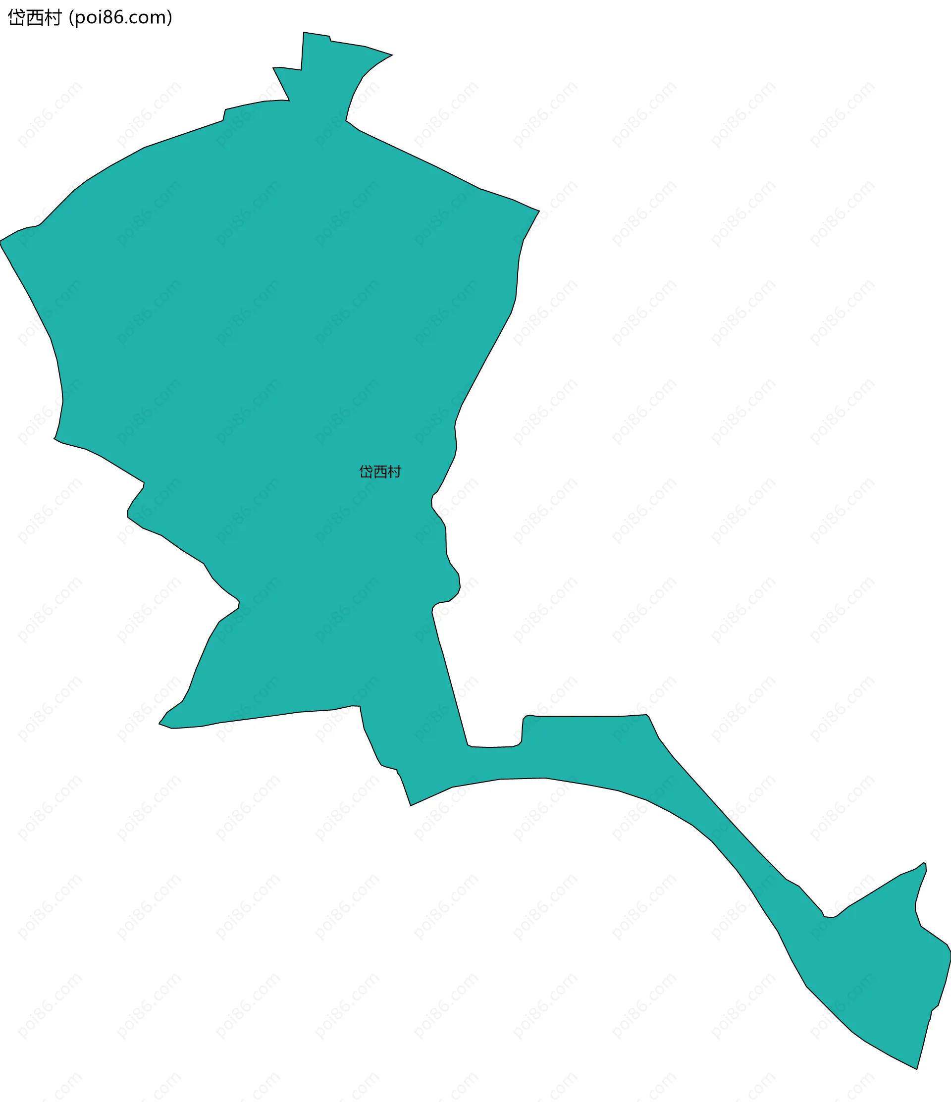 岱西村边界地图