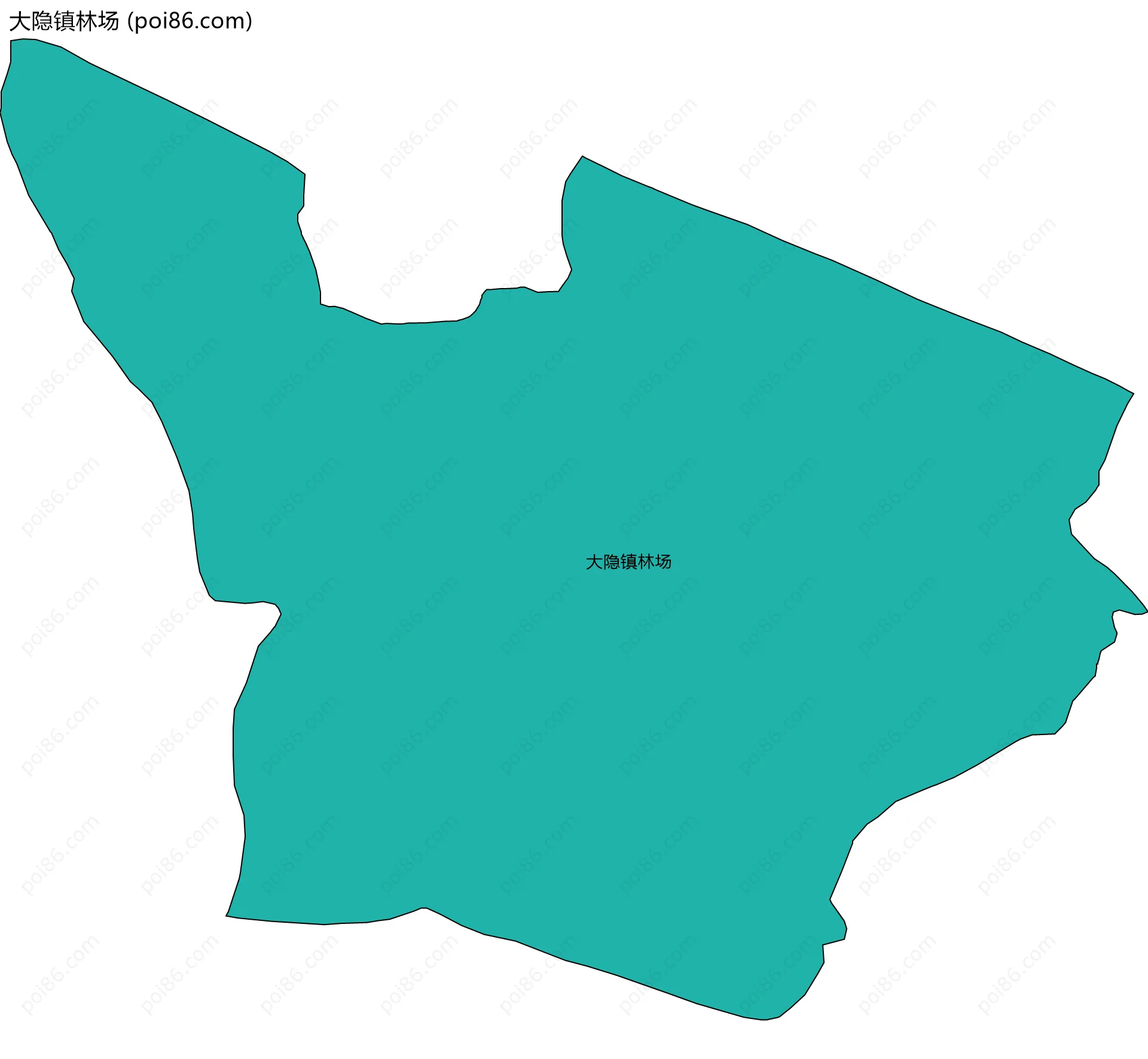 大隐镇林场边界地图(五级行政区划)