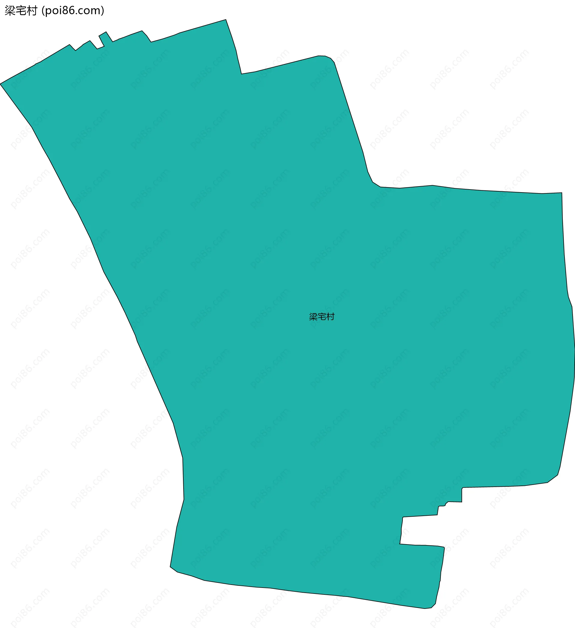 梁宅村边界地图