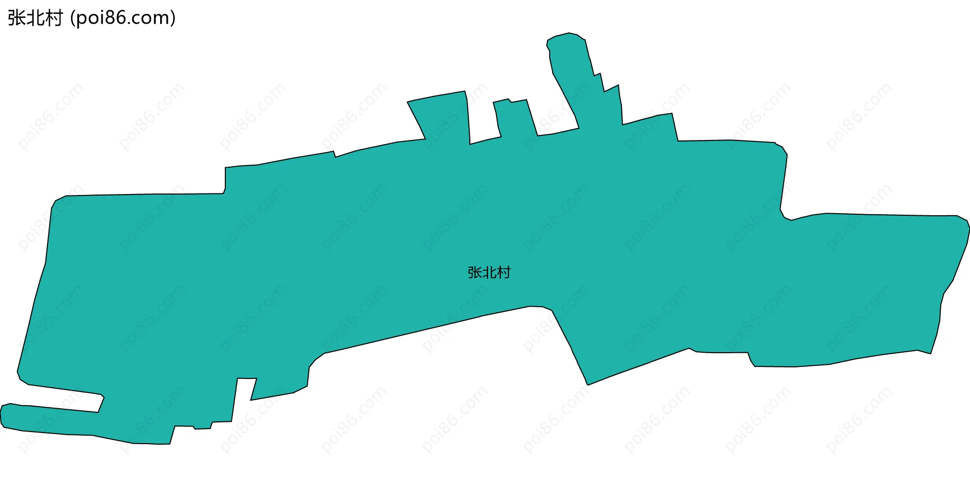 张北村边界地图
