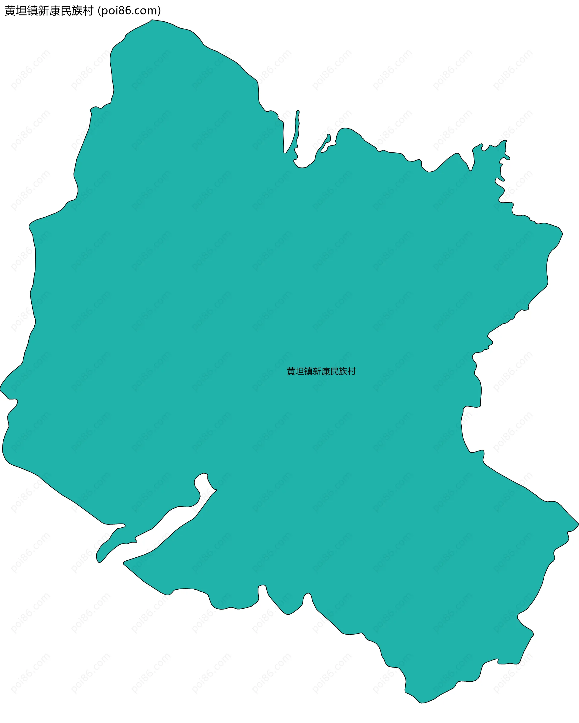 黄坦镇新康民族村边界地图