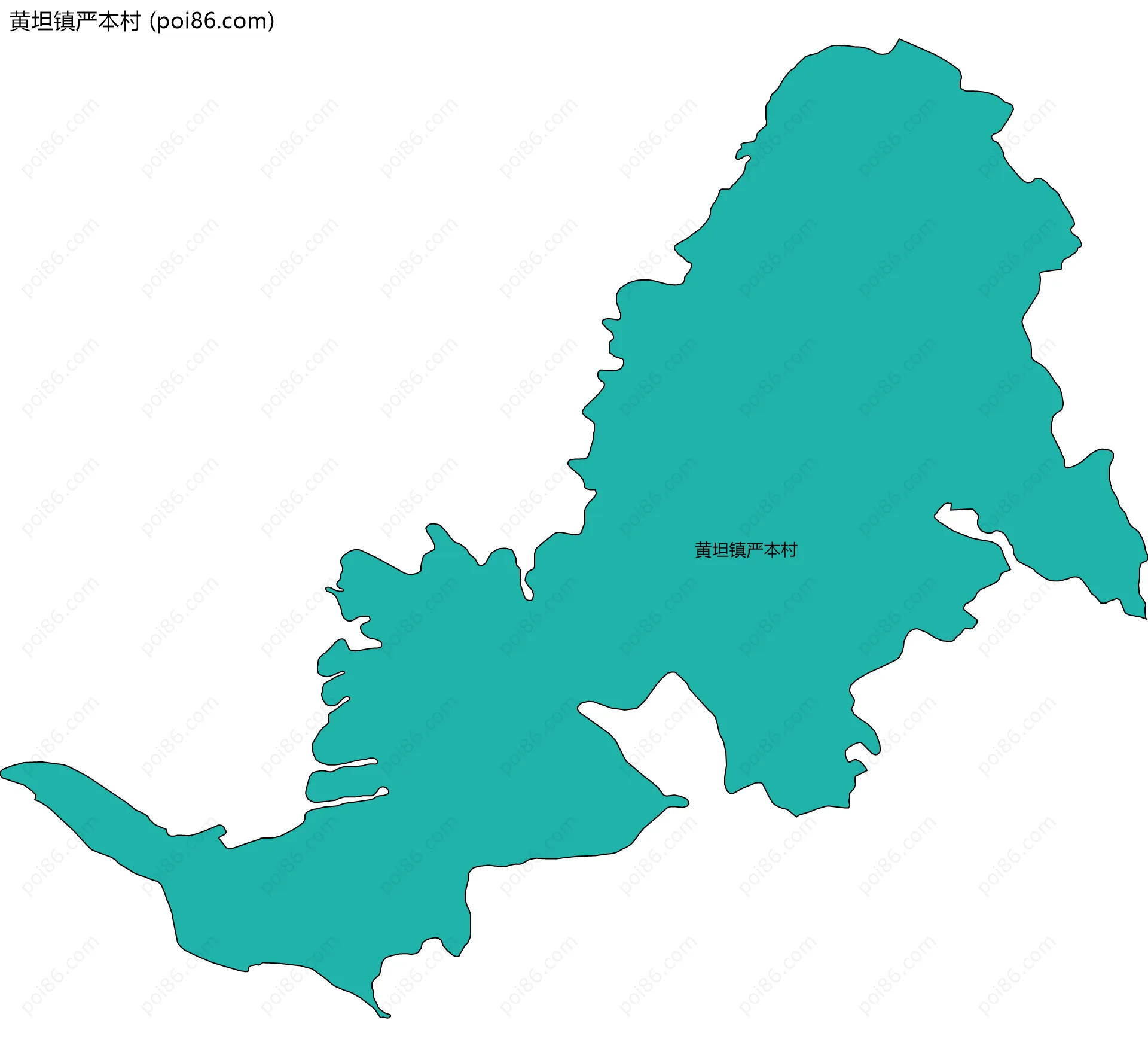 黄坦镇严本村边界地图