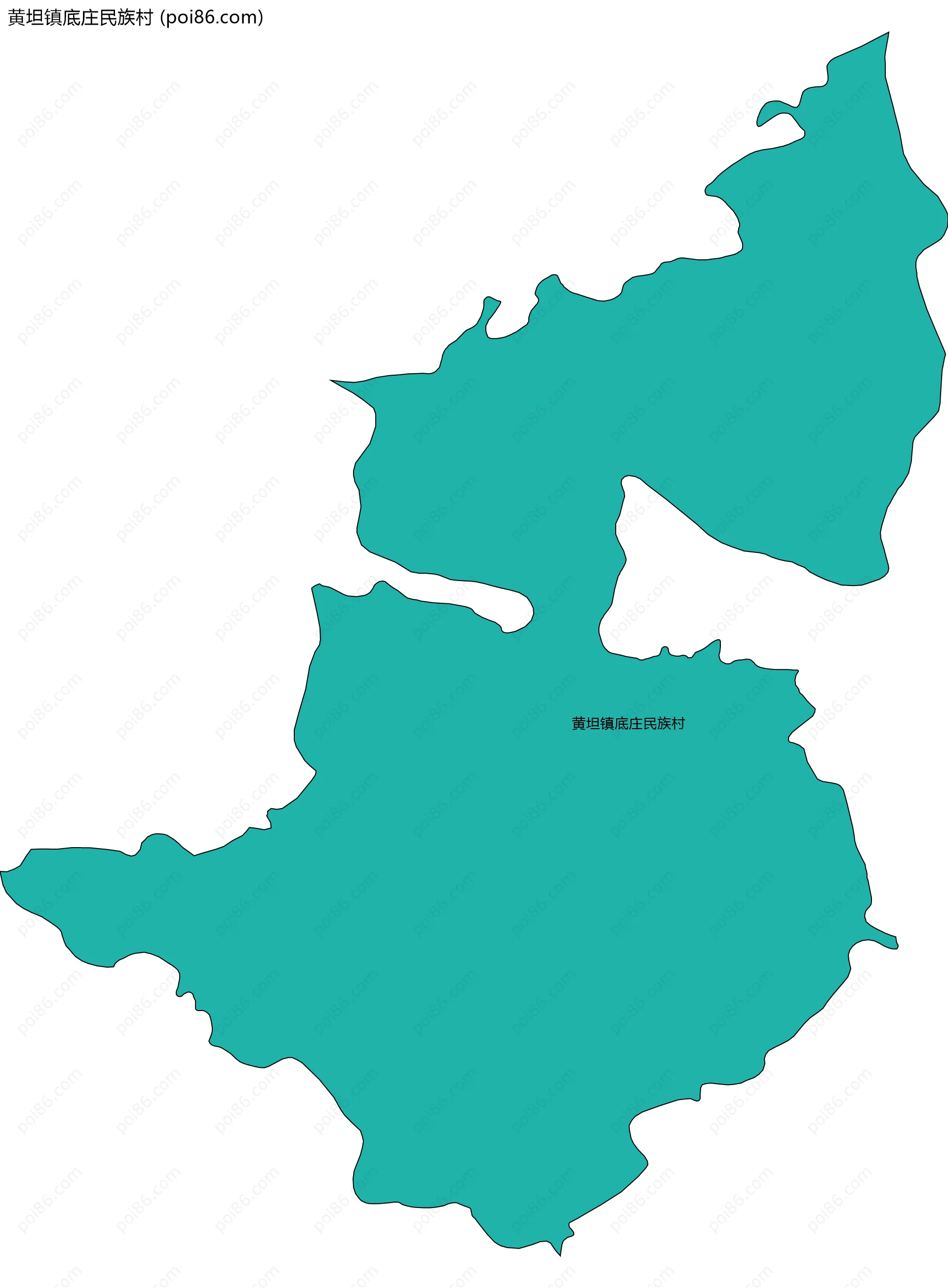 黄坦镇底庄民族村边界地图