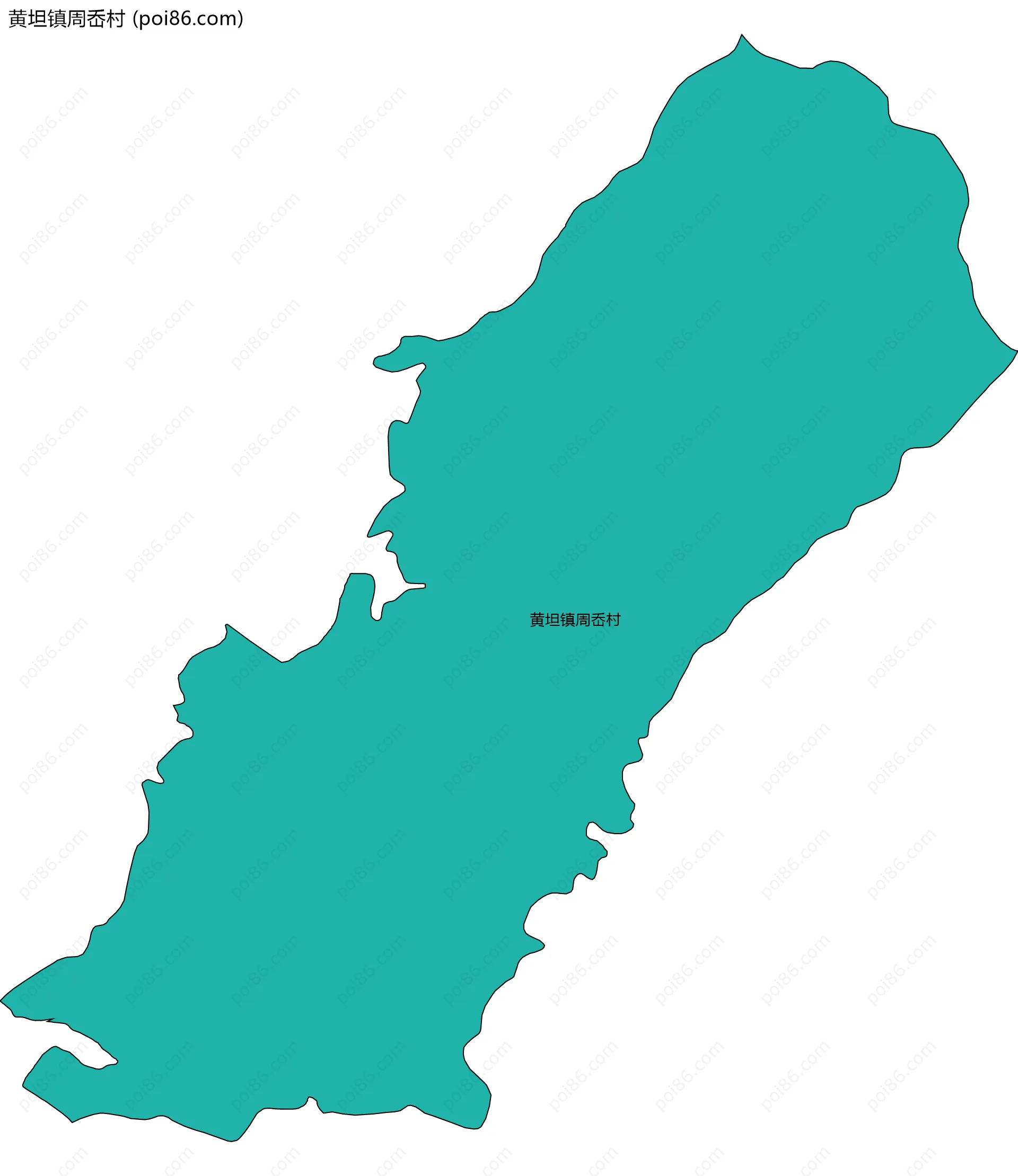 黄坦镇周岙村边界地图