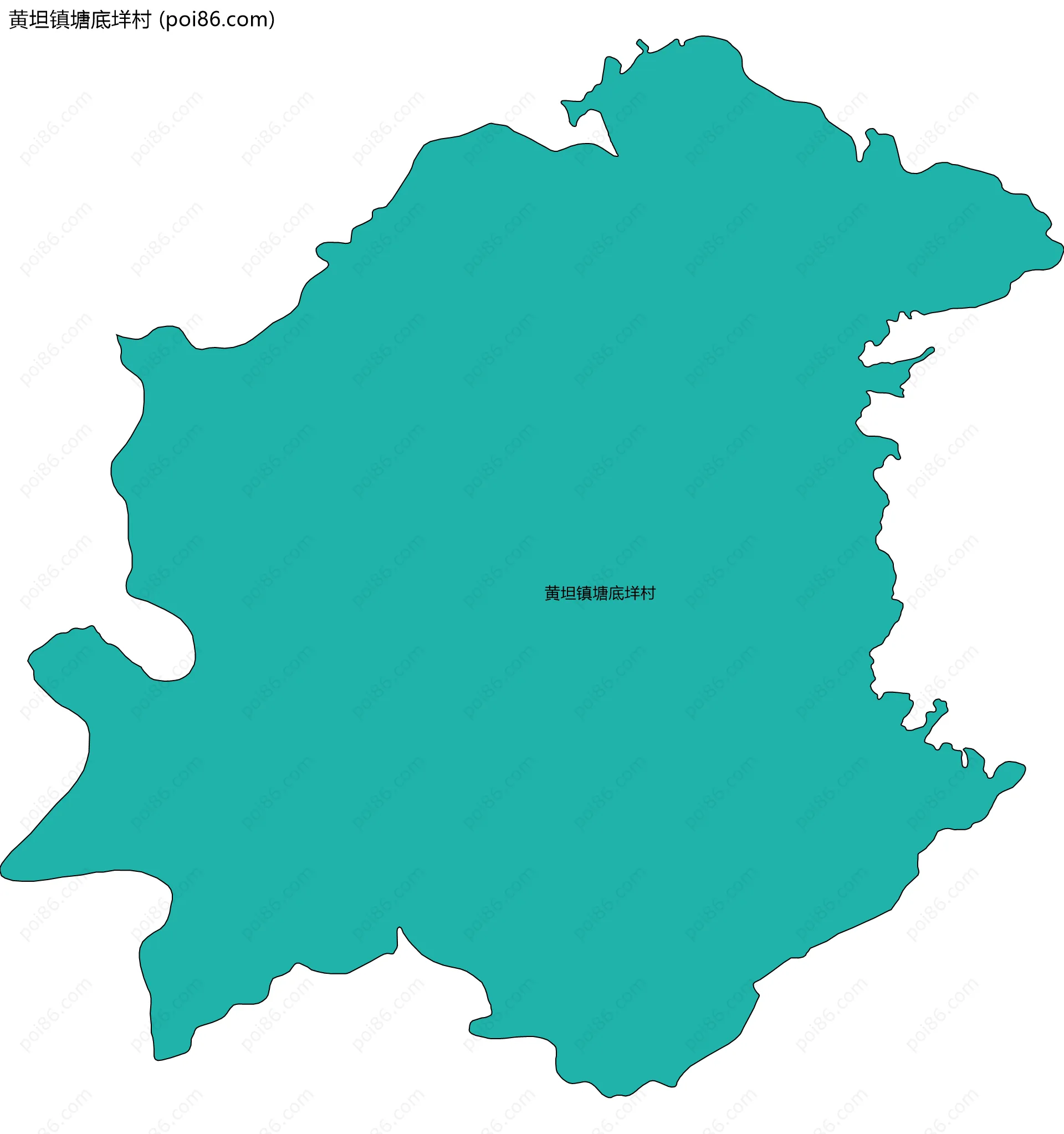黄坦镇塘底垟村边界地图