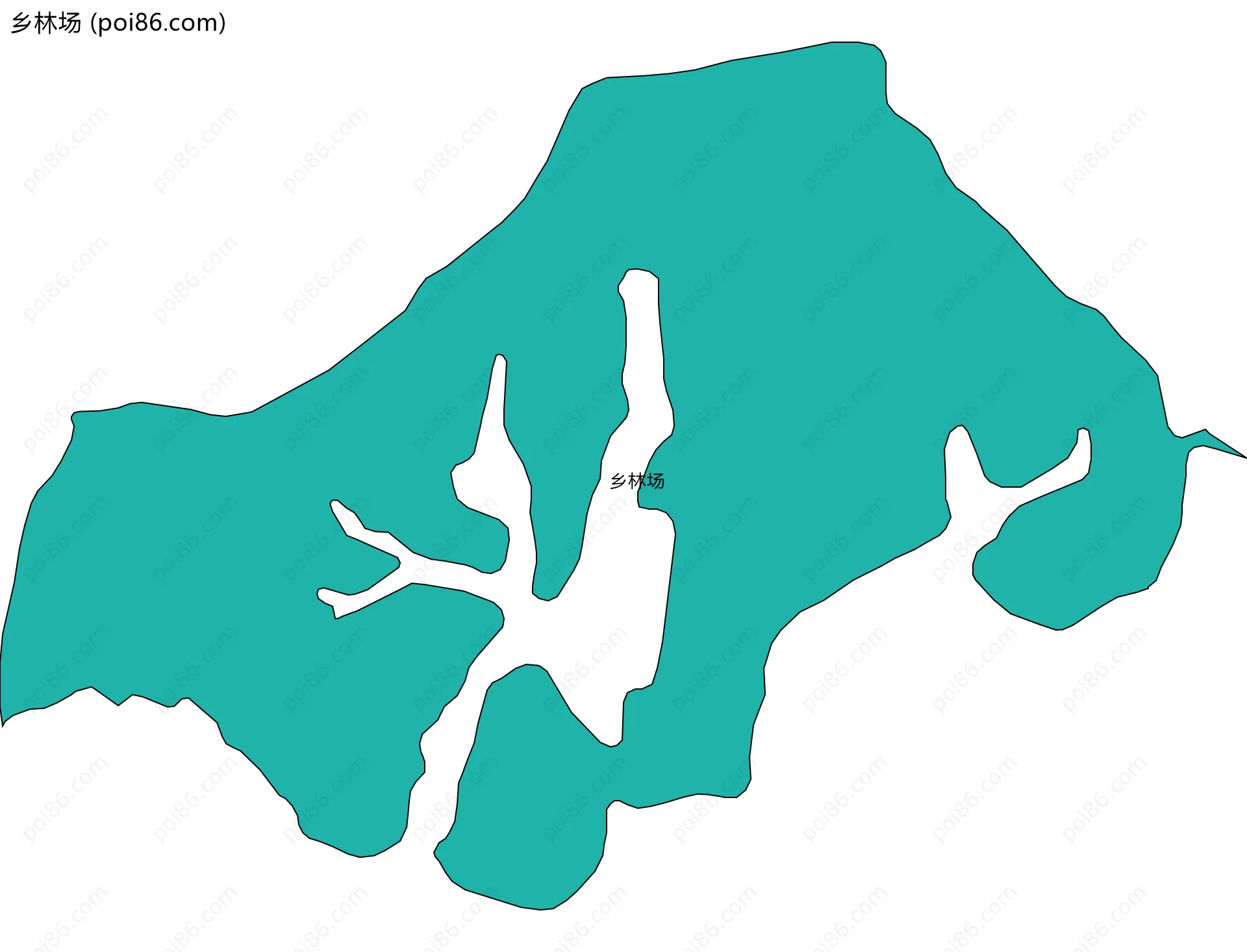 乡林场边界地图(五级行政区划)