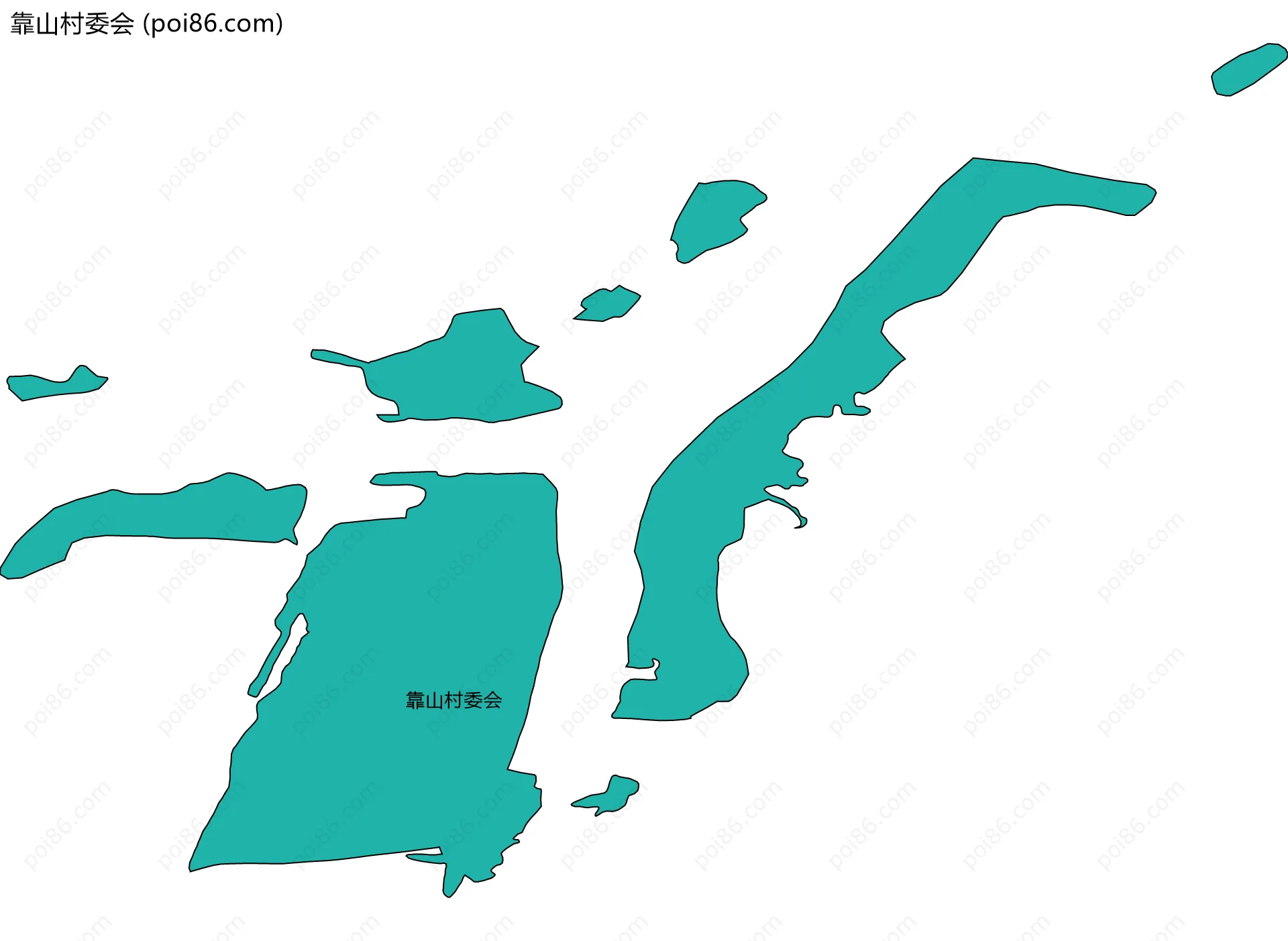 靠山村委会边界地图