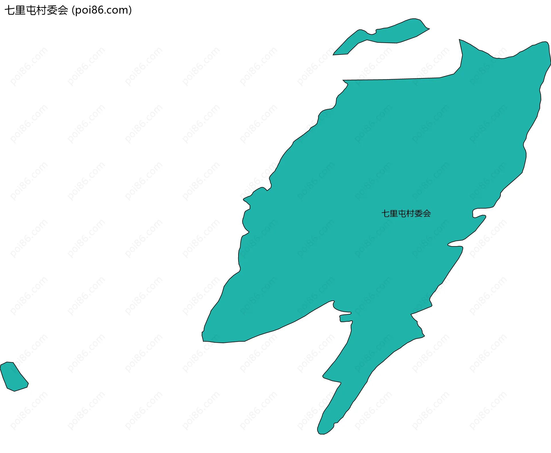 七里屯村委会边界地图