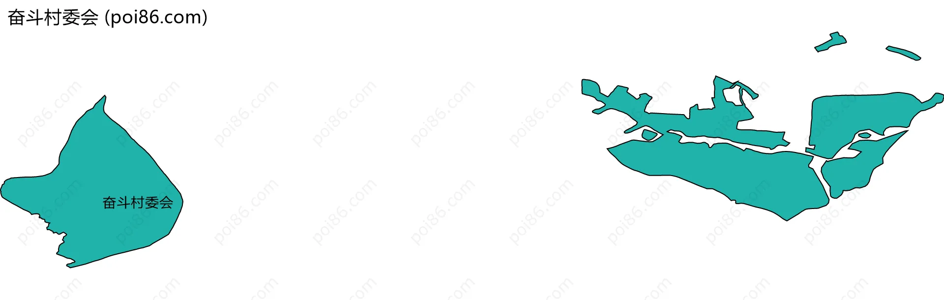 奋斗村委会边界地图