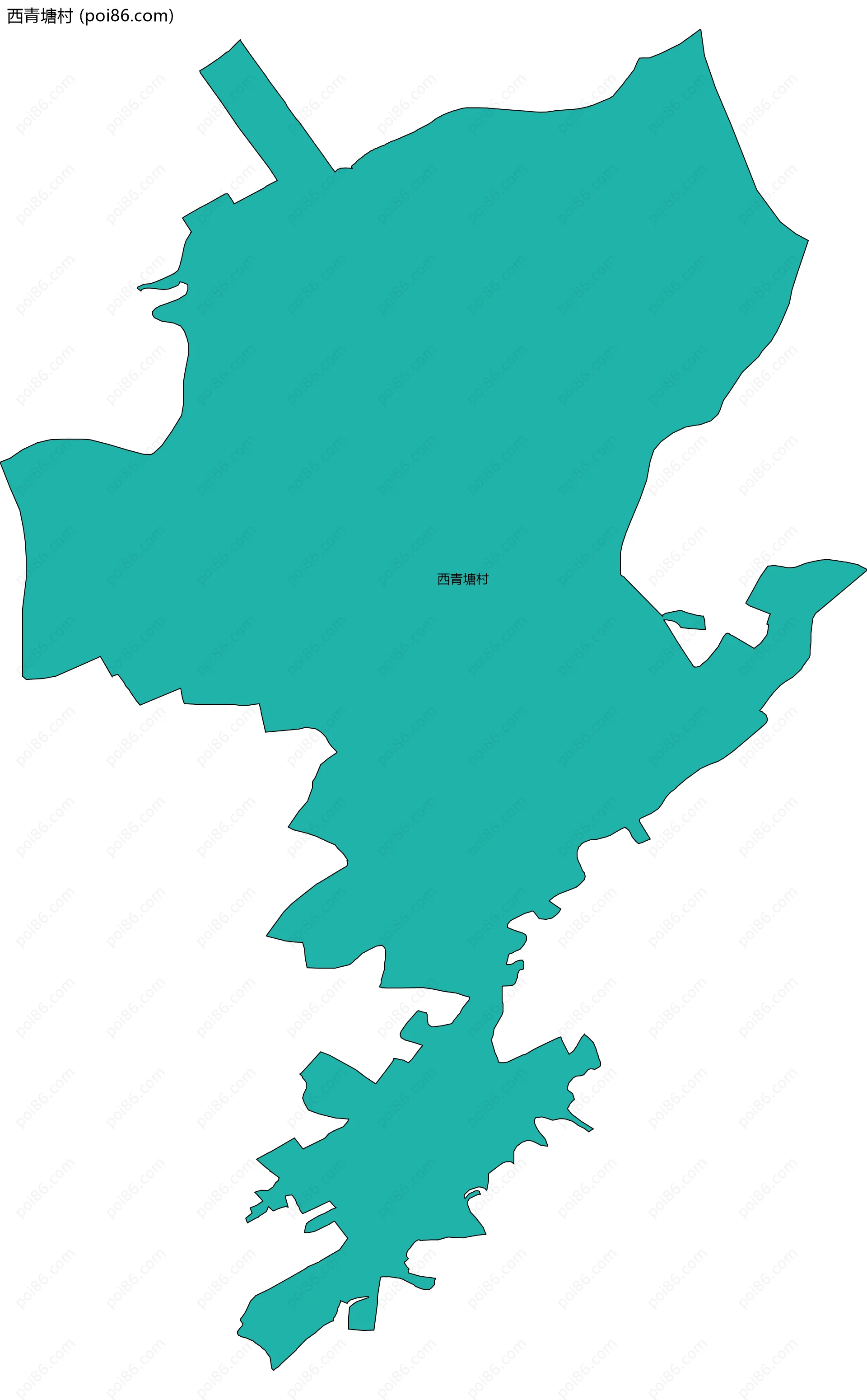 西青塘村边界地图