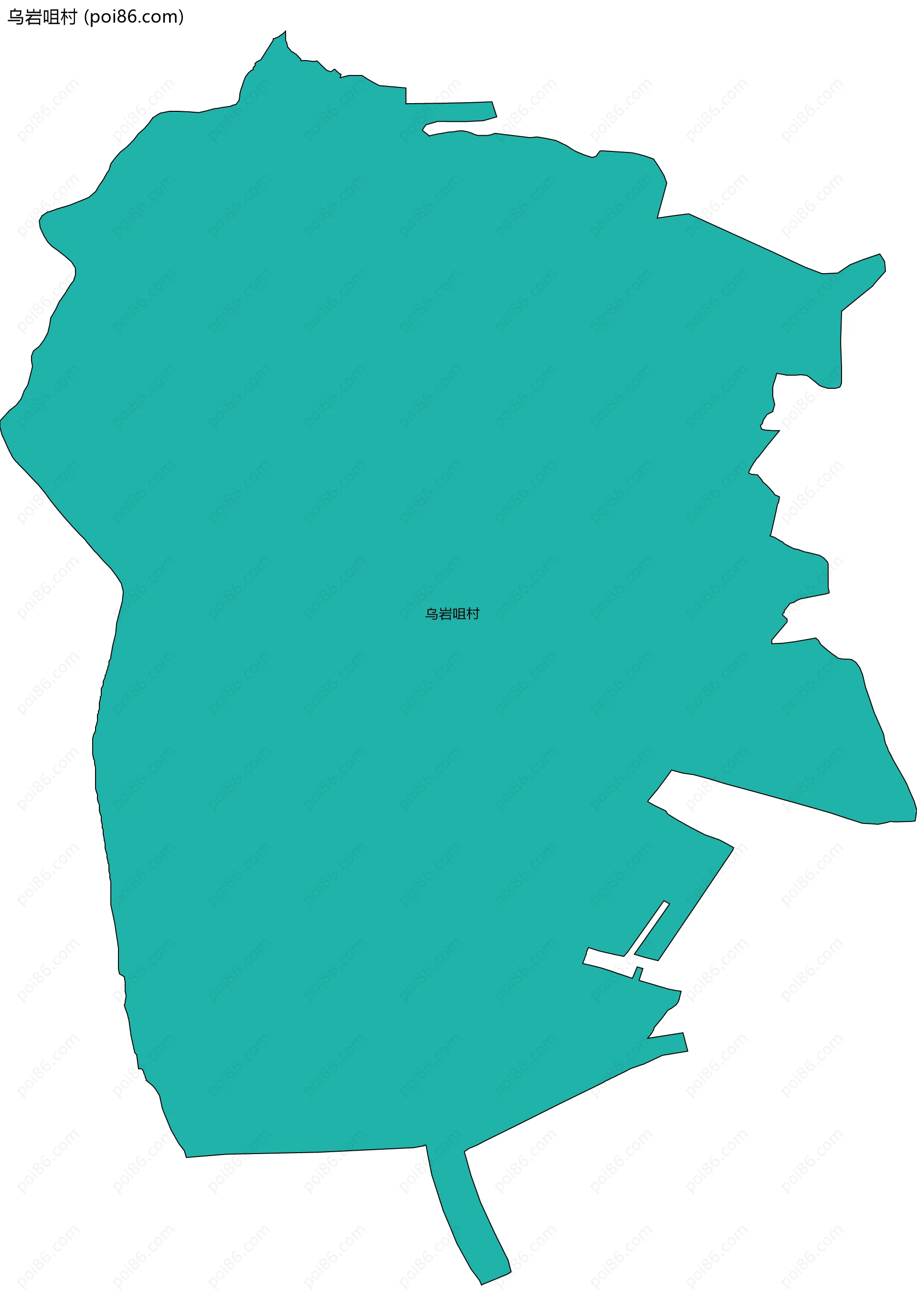 乌岩咀村边界地图