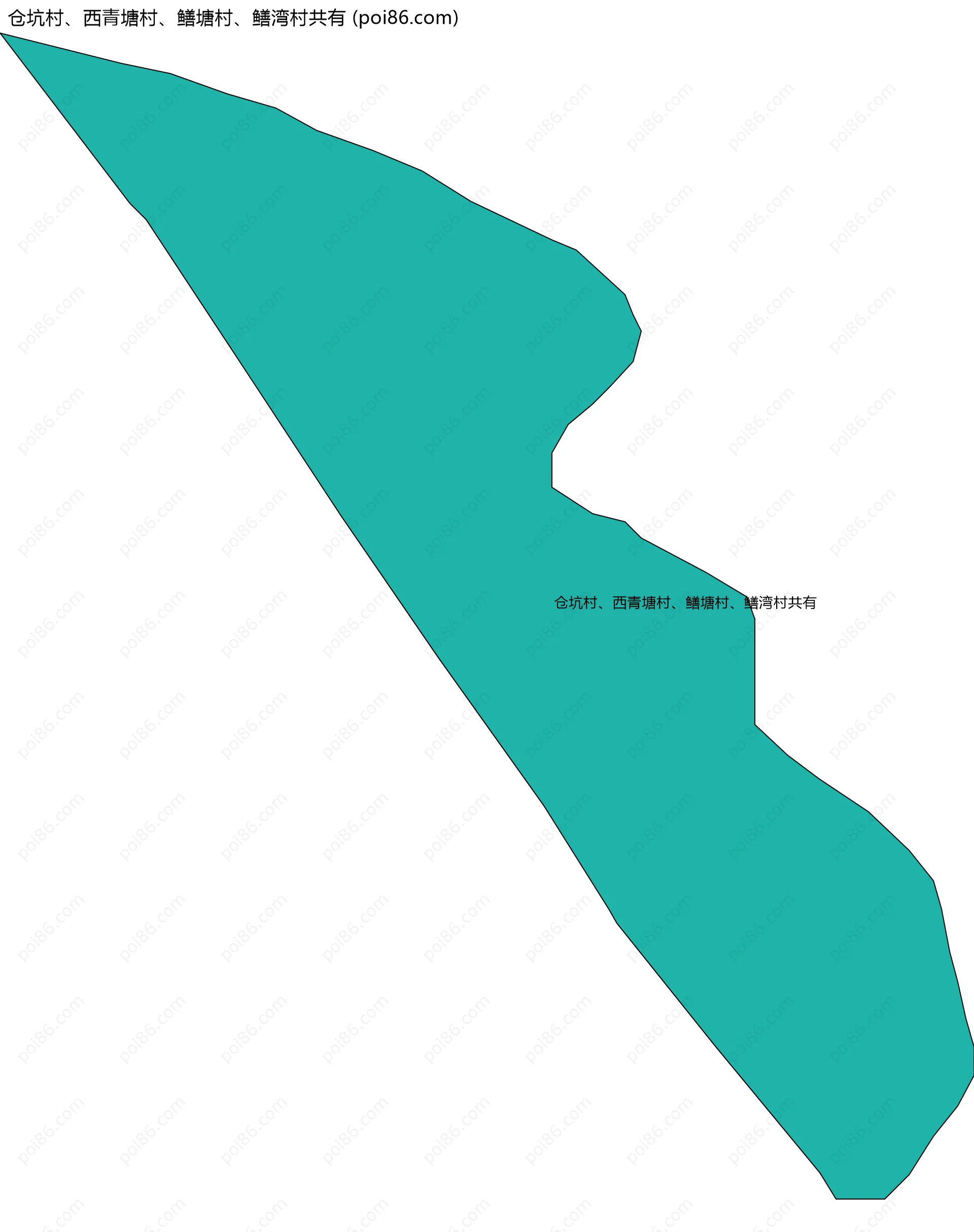 仓坑村、西青塘村、鳝塘村、鳝湾村共有边界地图