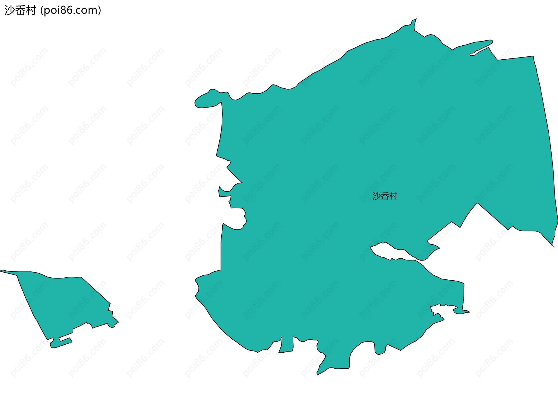 沙岙村边界地图