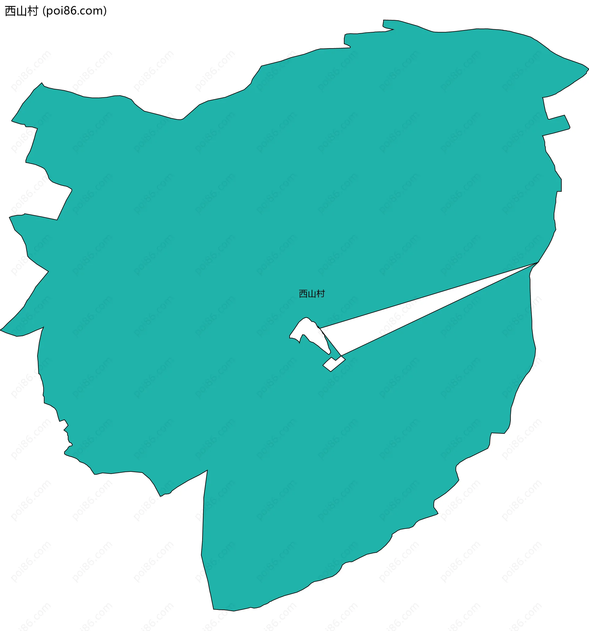 西山村边界地图