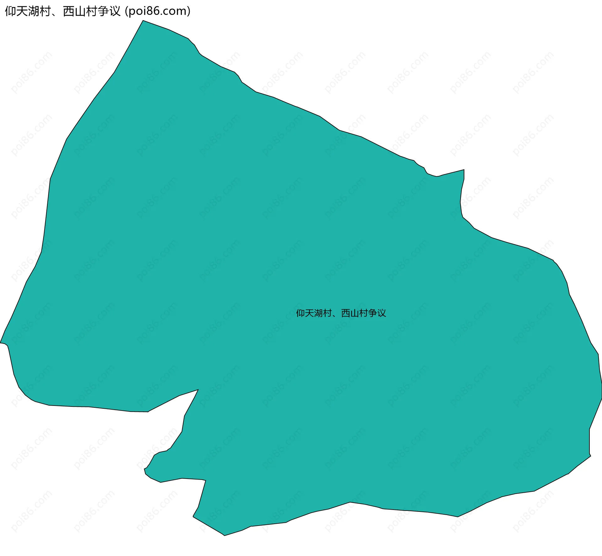 仰天湖村、西山村争议边界地图