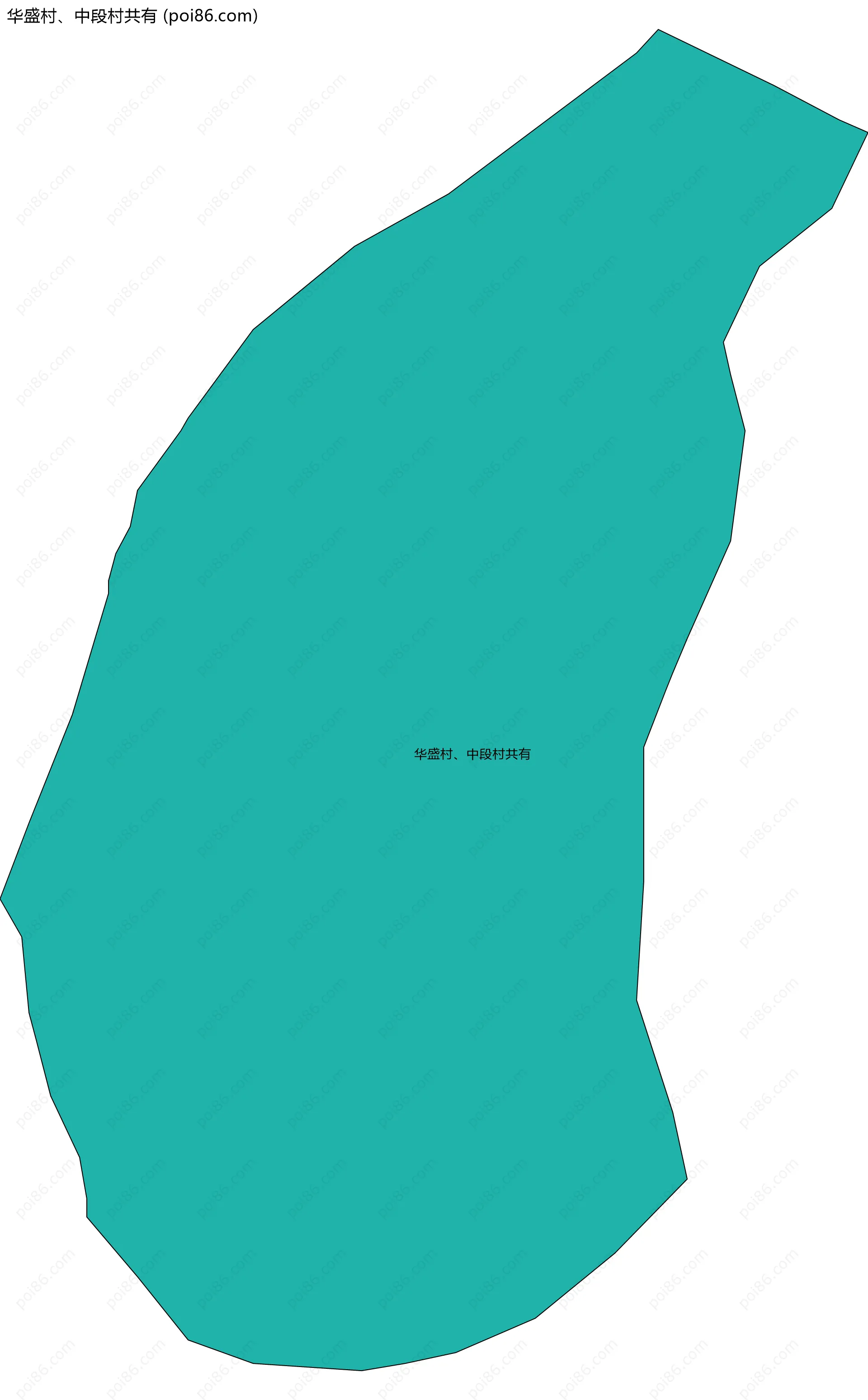 华盛村、中段村共有边界地图