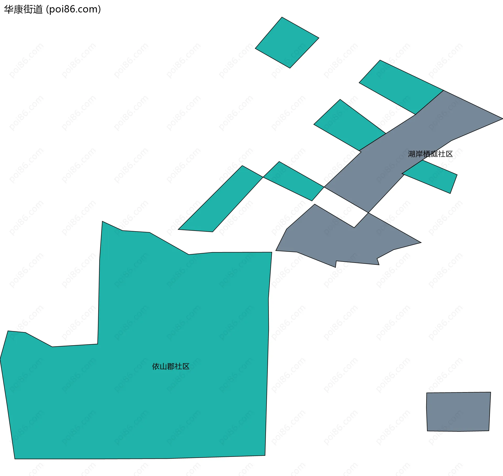 华康街道边界地图(五级行政区划)