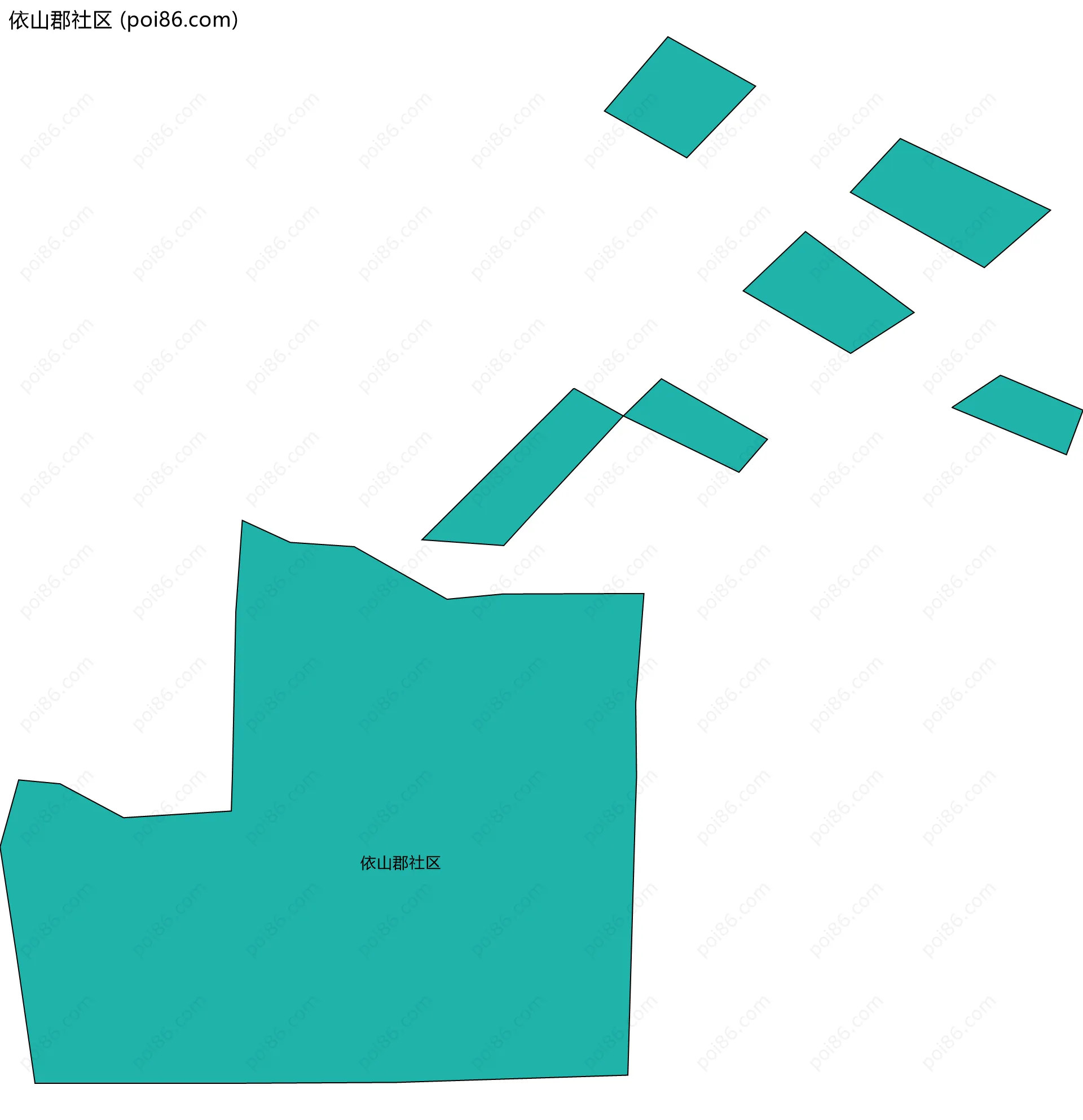 依山郡社区边界地图