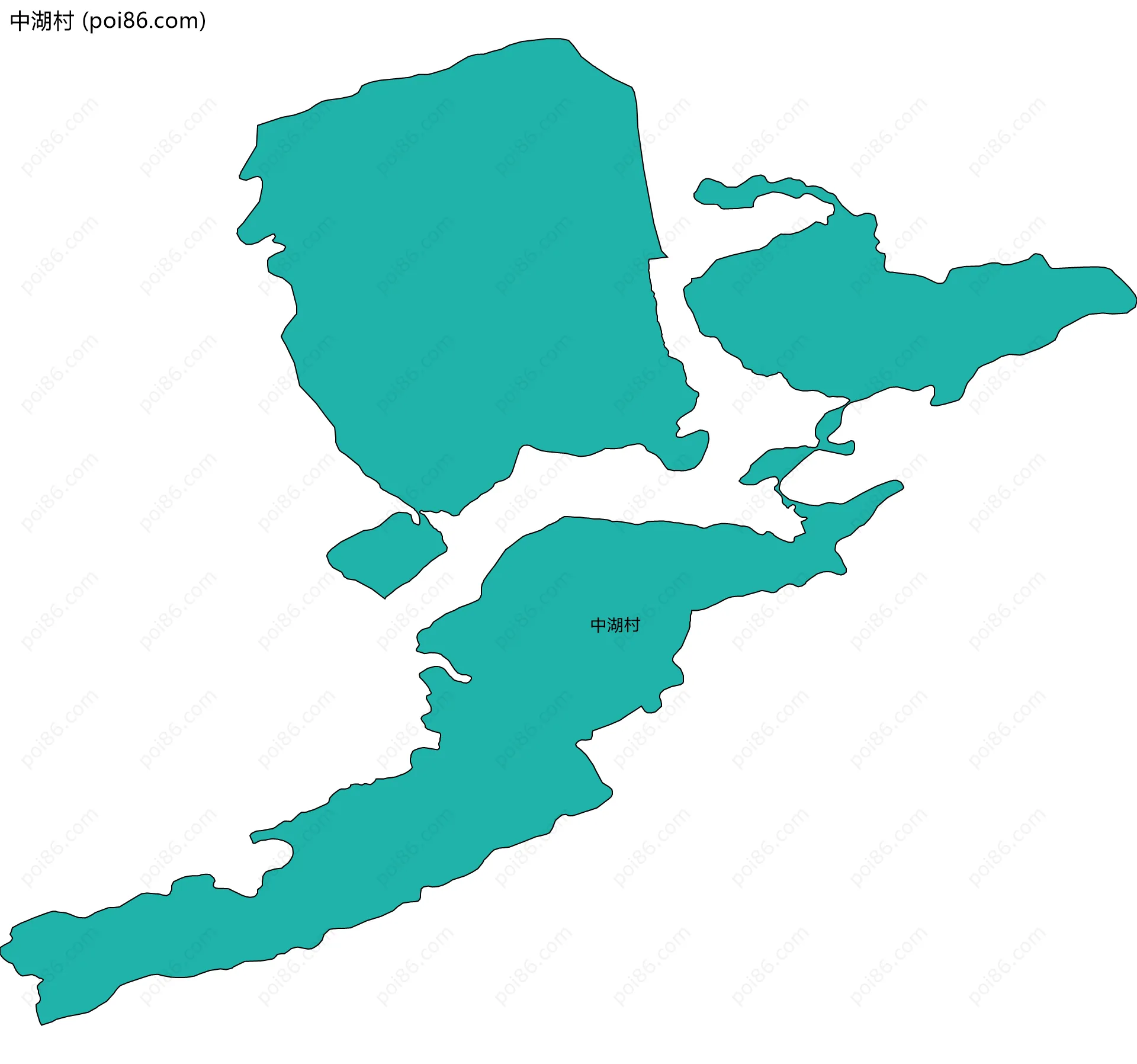 中湖村边界地图