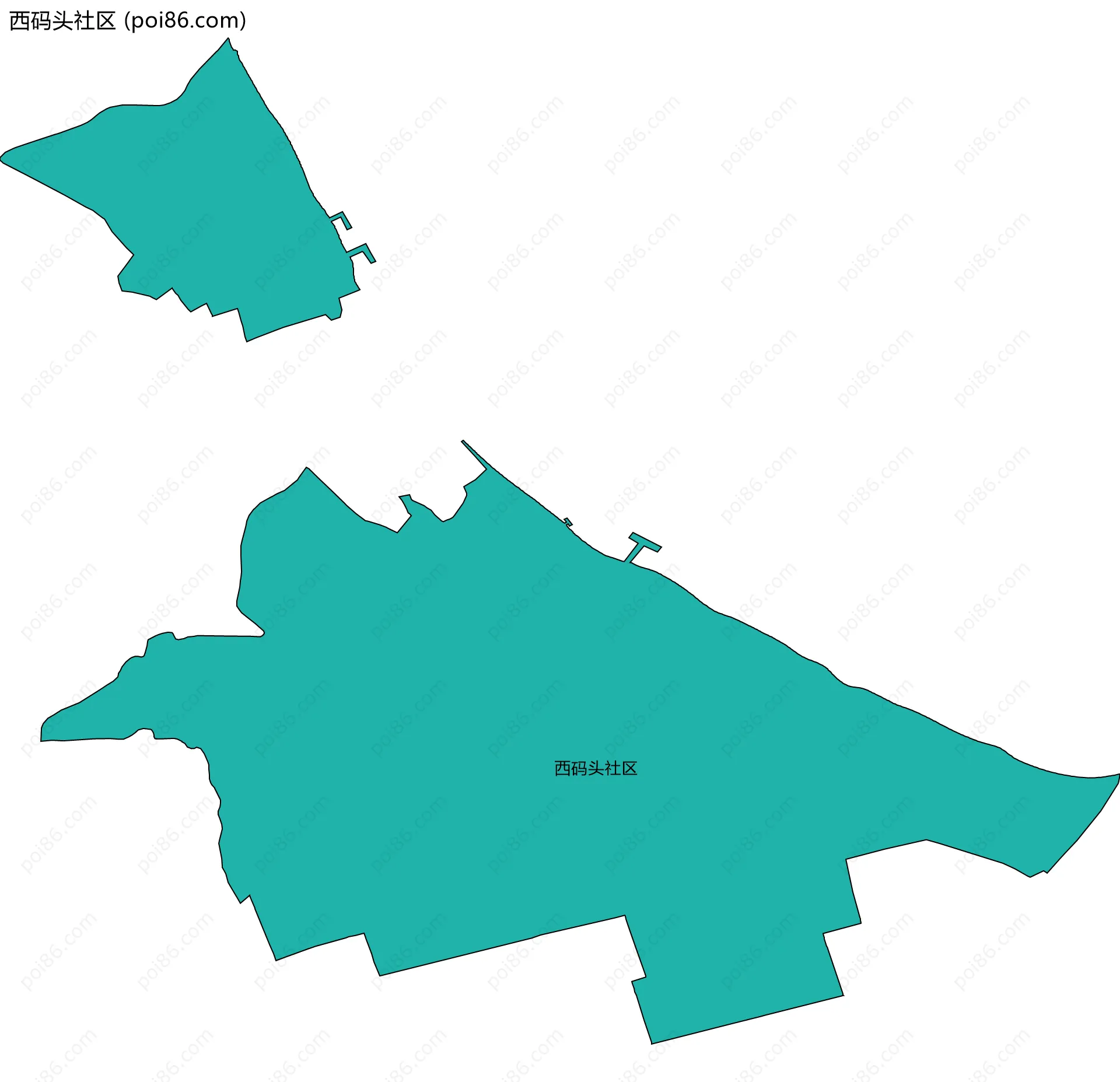 西码头社区边界地图
