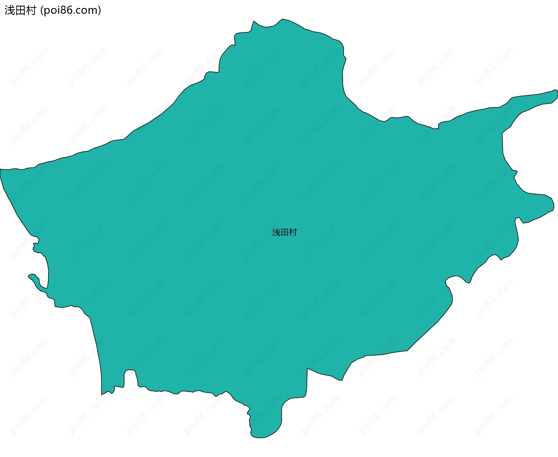 浅田村边界地图
