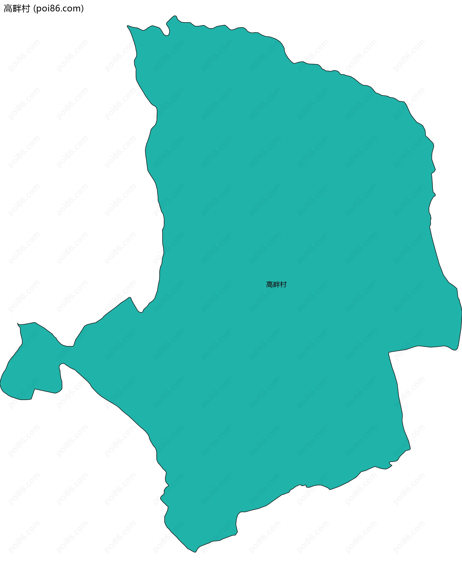 高畔村边界地图
