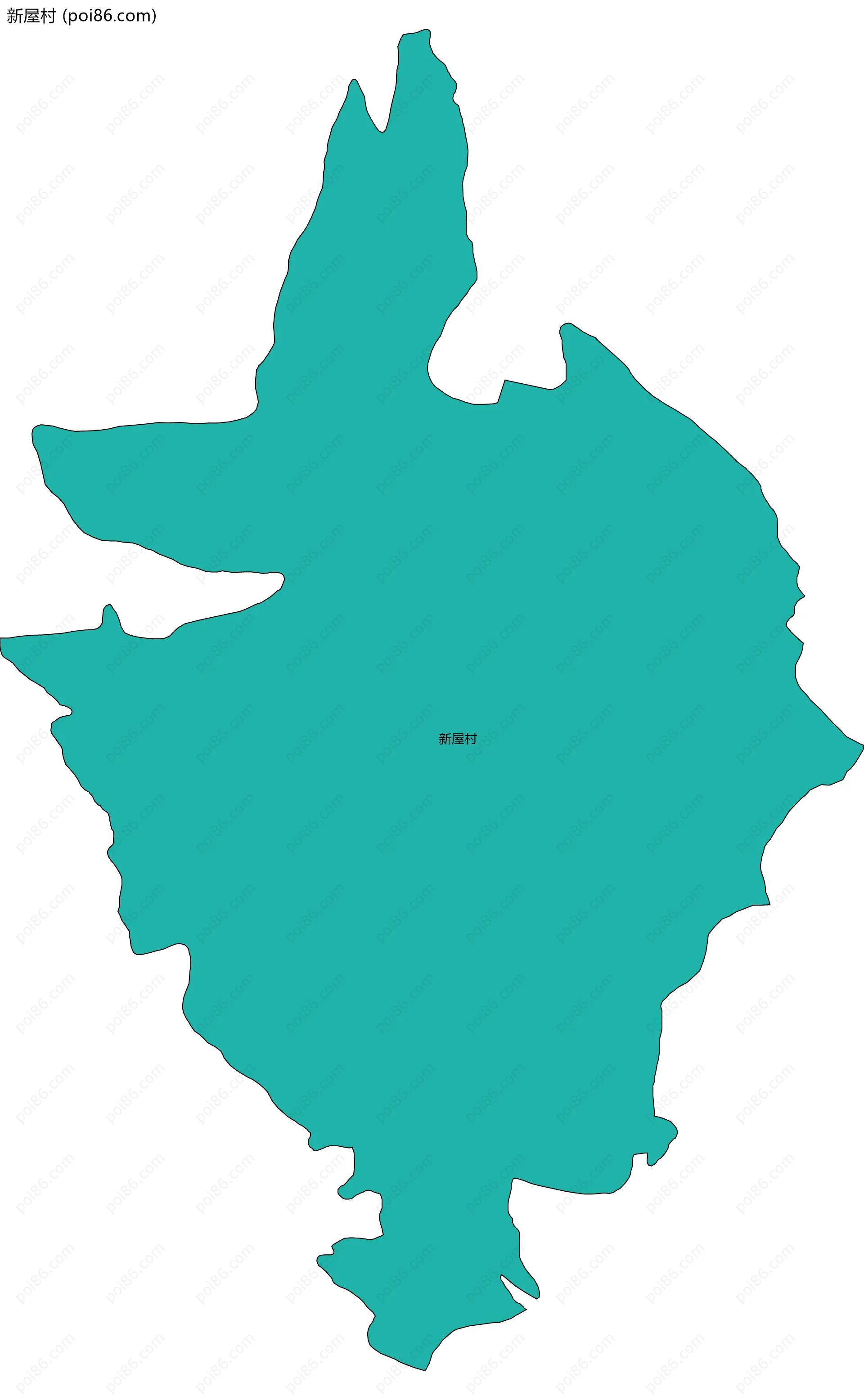 新屋村边界地图