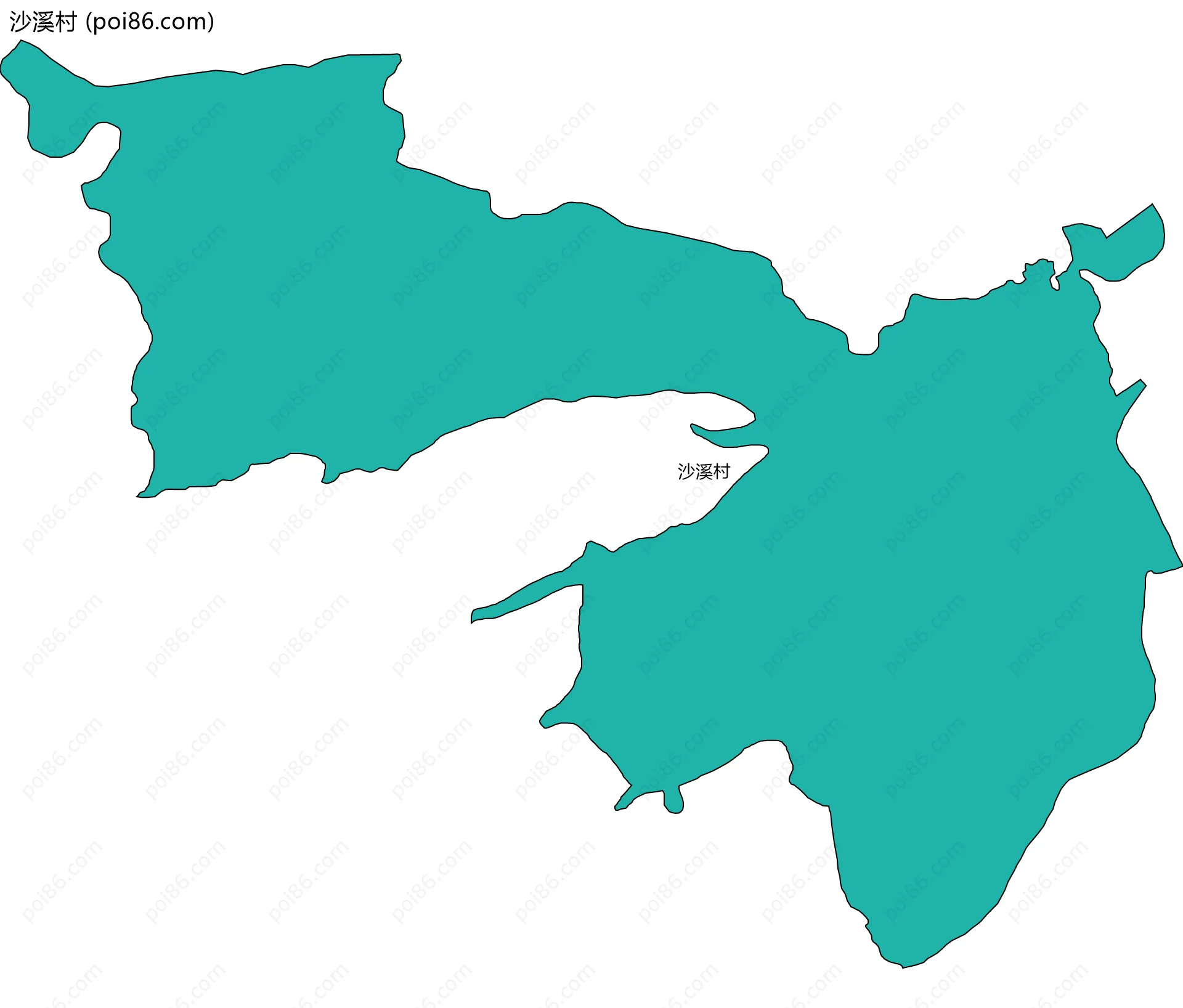 沙溪村边界地图