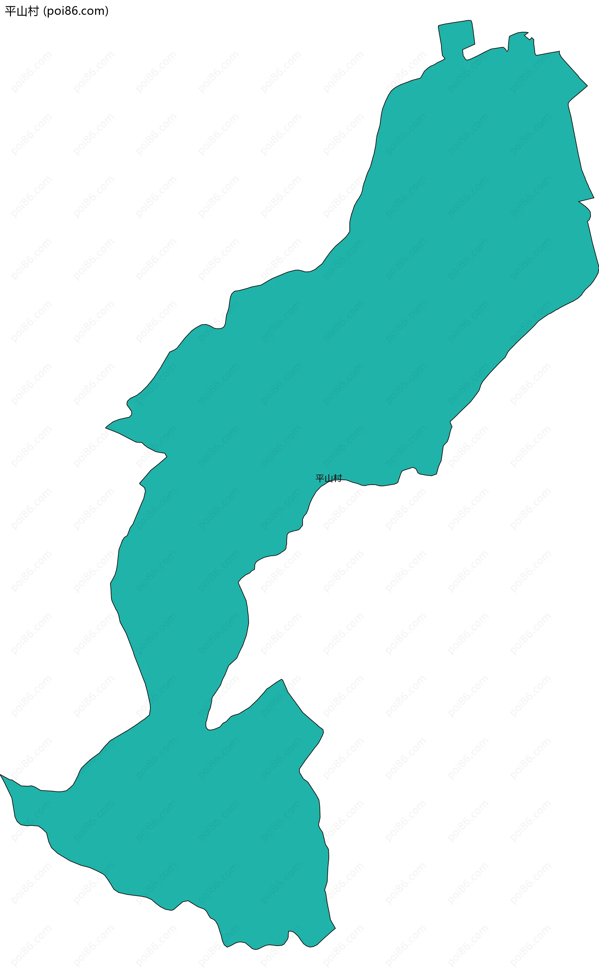 平山村边界地图