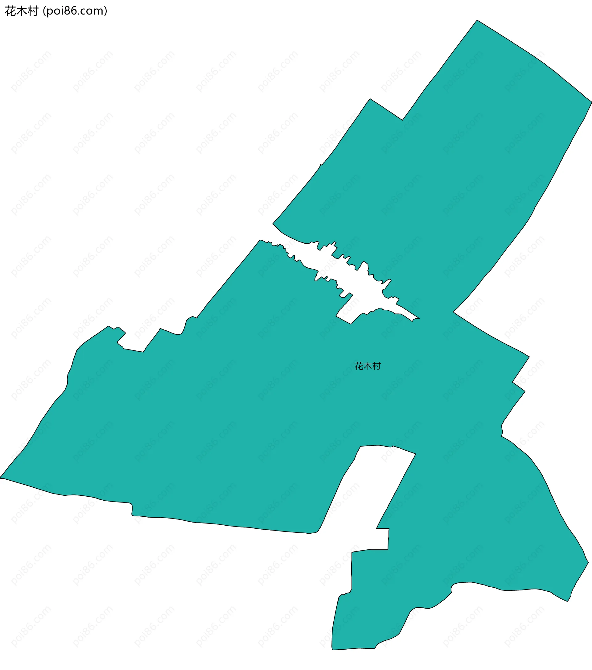 花木村边界地图