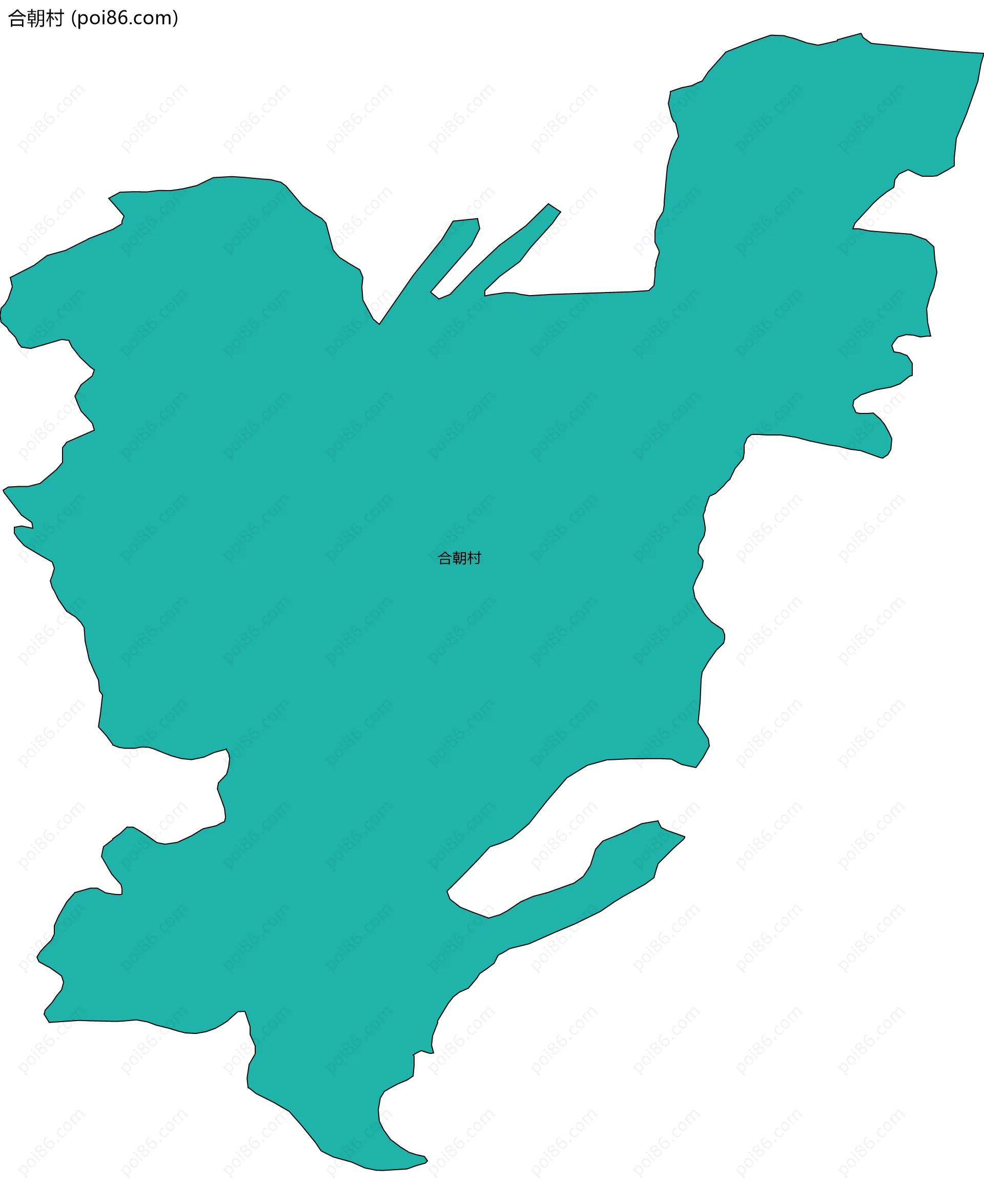 合朝村边界地图