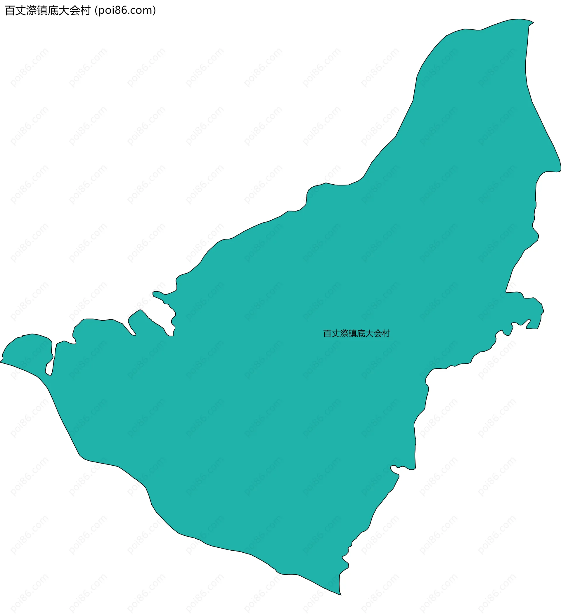 百丈漈镇底大会村边界地图