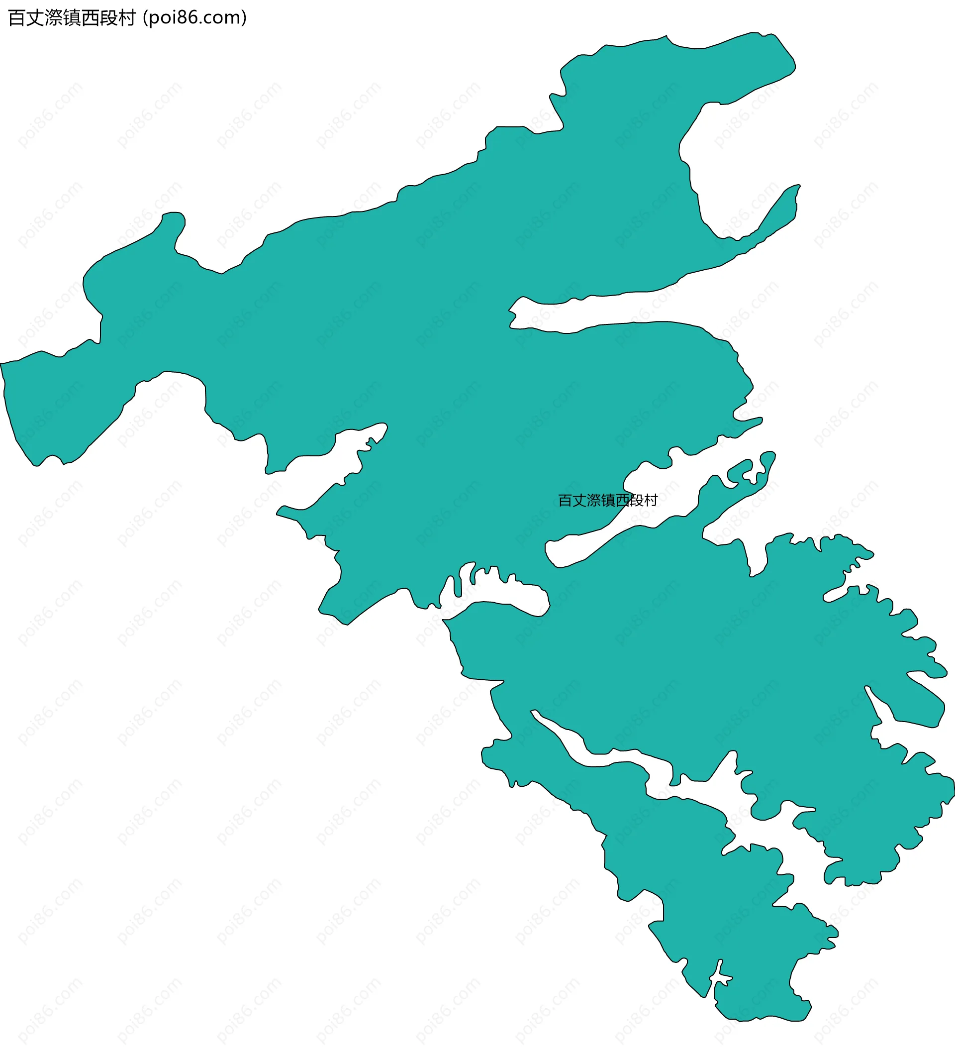 百丈漈镇西段村边界地图