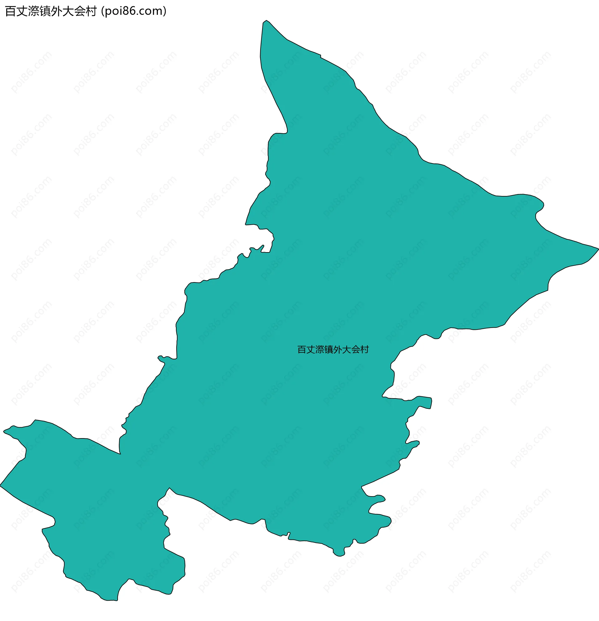 百丈漈镇外大会村边界地图